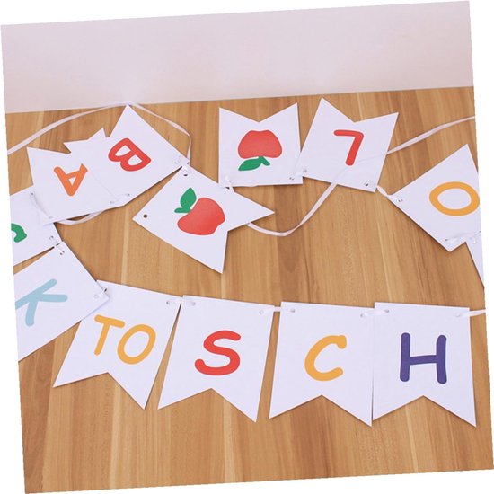 2 Stuks Vrolijke Schoolklaslantaarns Decoratieve Terug Naar School Banners Lichtgewicht Feestversiering Voor Schoolfeest — afbeelding 2