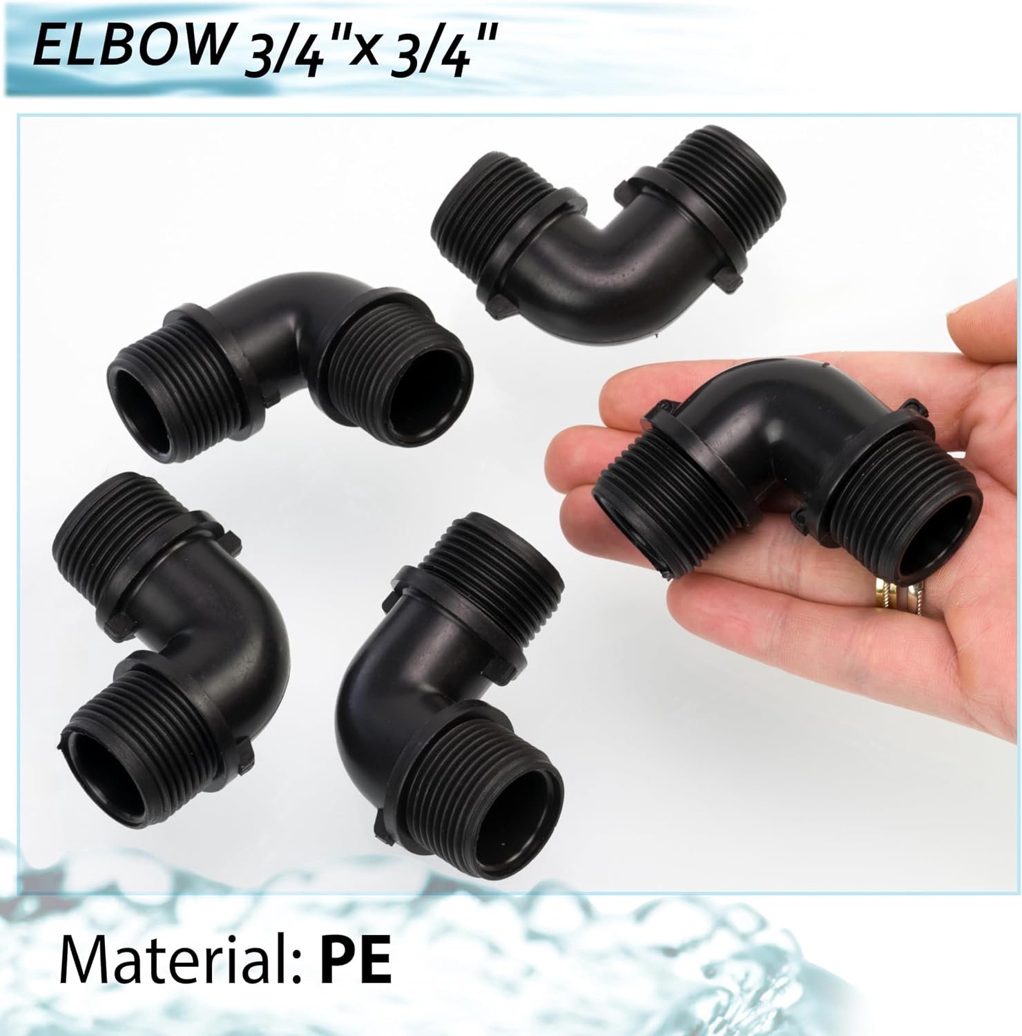 Hoekconnector 90 graden - 3/4" x 3/4" - polyethyleen - ideaal voor druppelirrigatiesysteem - ShopVlot
