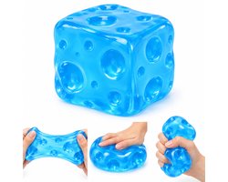 Heuts Goods - Squishy - Squishy Cheese – Zacht Knijp- en Friemelspeelgoed – Slow Rebound – 5CM - Blauw