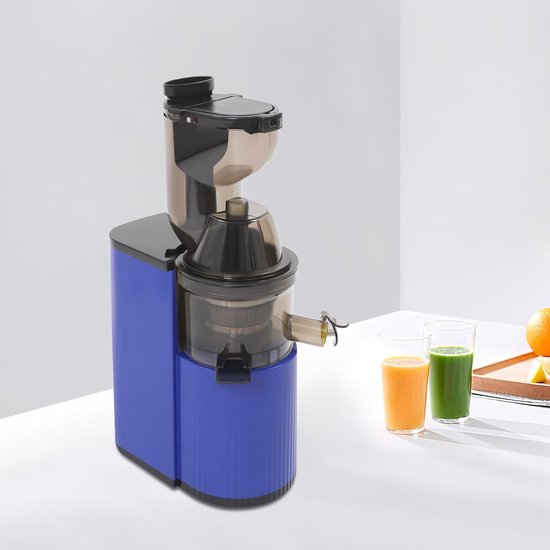 800 W sapcentrifuge, spiraalvormige koudsapcentrifuge, 21 x 14 x 40 cm, groente- en fruitsapcentrifuge, 48 rpm, vruchtensapmachine met sapbeker en trommelbeker voor granaatappels, appels — afbeelding 2