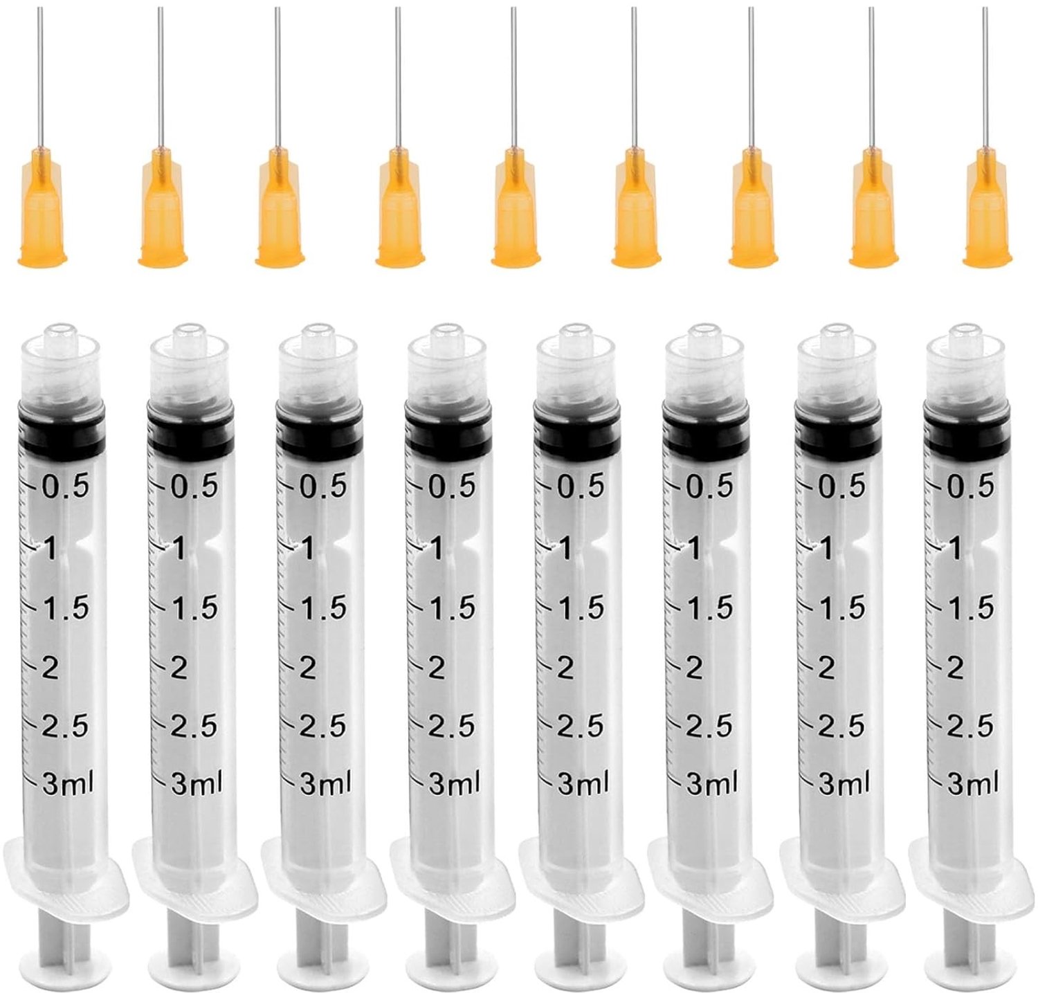 Spuiten - Transparant - 5 ml - Herbruikbare Kunststof Spuit met Stompe Naald - Voor Laboratorium en DIY