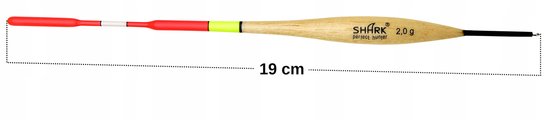 SHARK Balsa Doorvoer Dobber 2.0g - 19cm — afbeelding 2