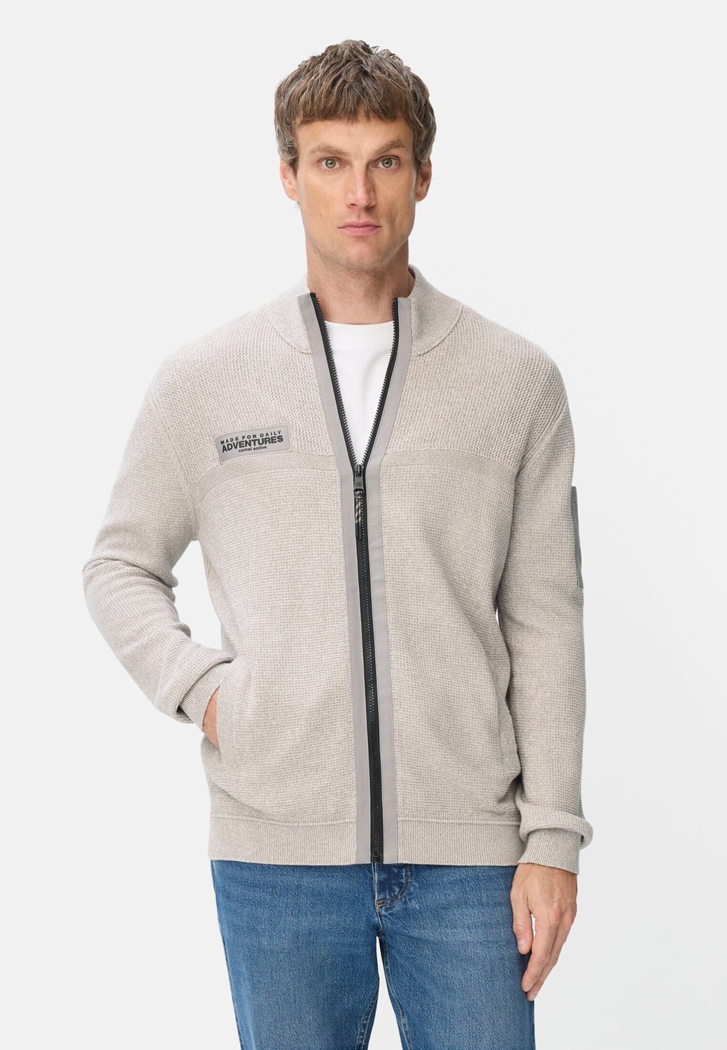 camel active Vest met contrastdetails en opstaande kraag - Maat - Grijsmenswear-XL