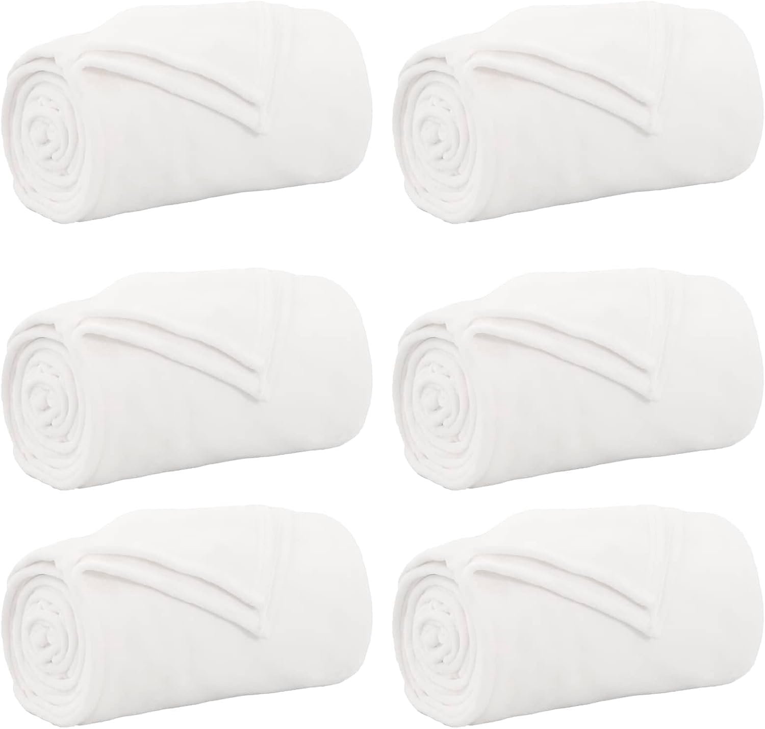 Fleece dekens 6 stuks wit 240x270 cm
