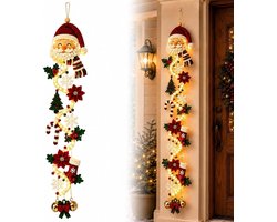 Verlichte kerstdeurhangers, feestelijke voordeurdecoraties (Kerstman)