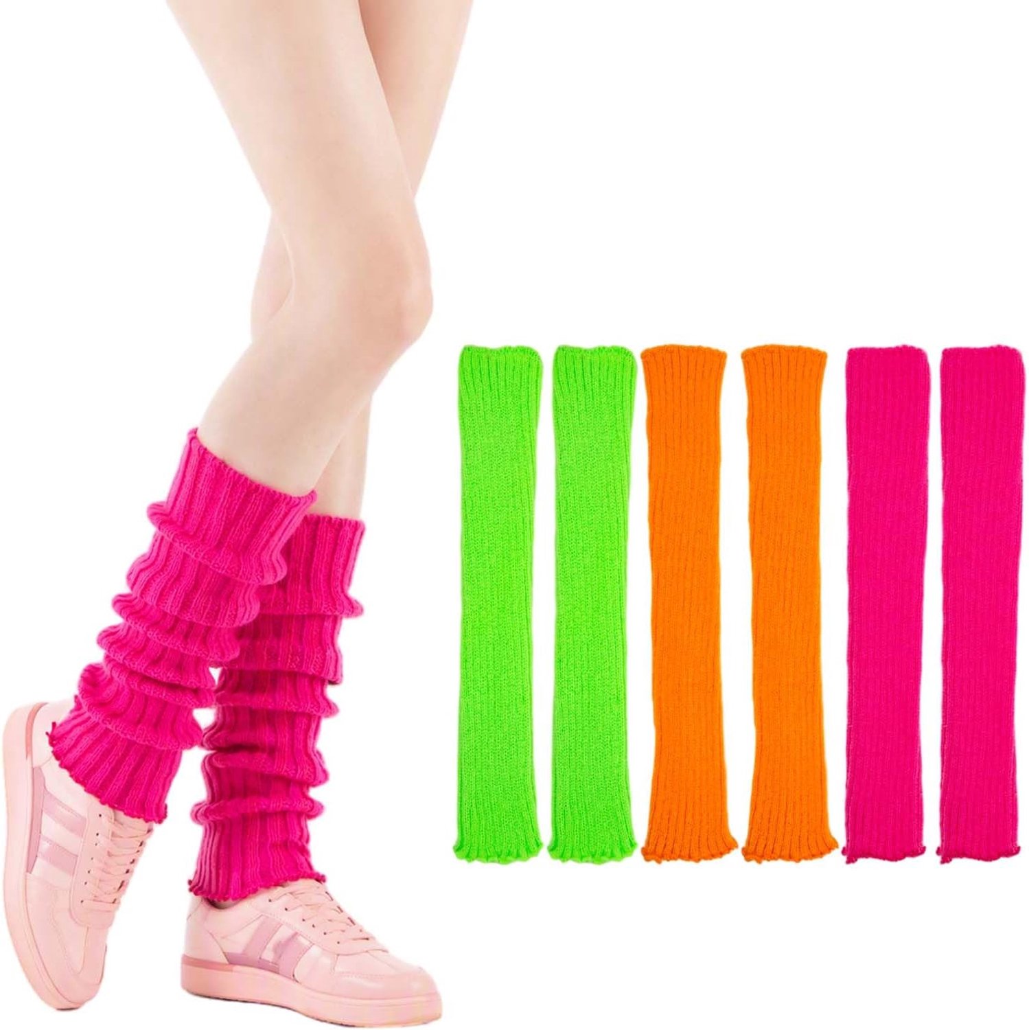 3 paar beenwarmers voor dames en meisjes, 42 cm