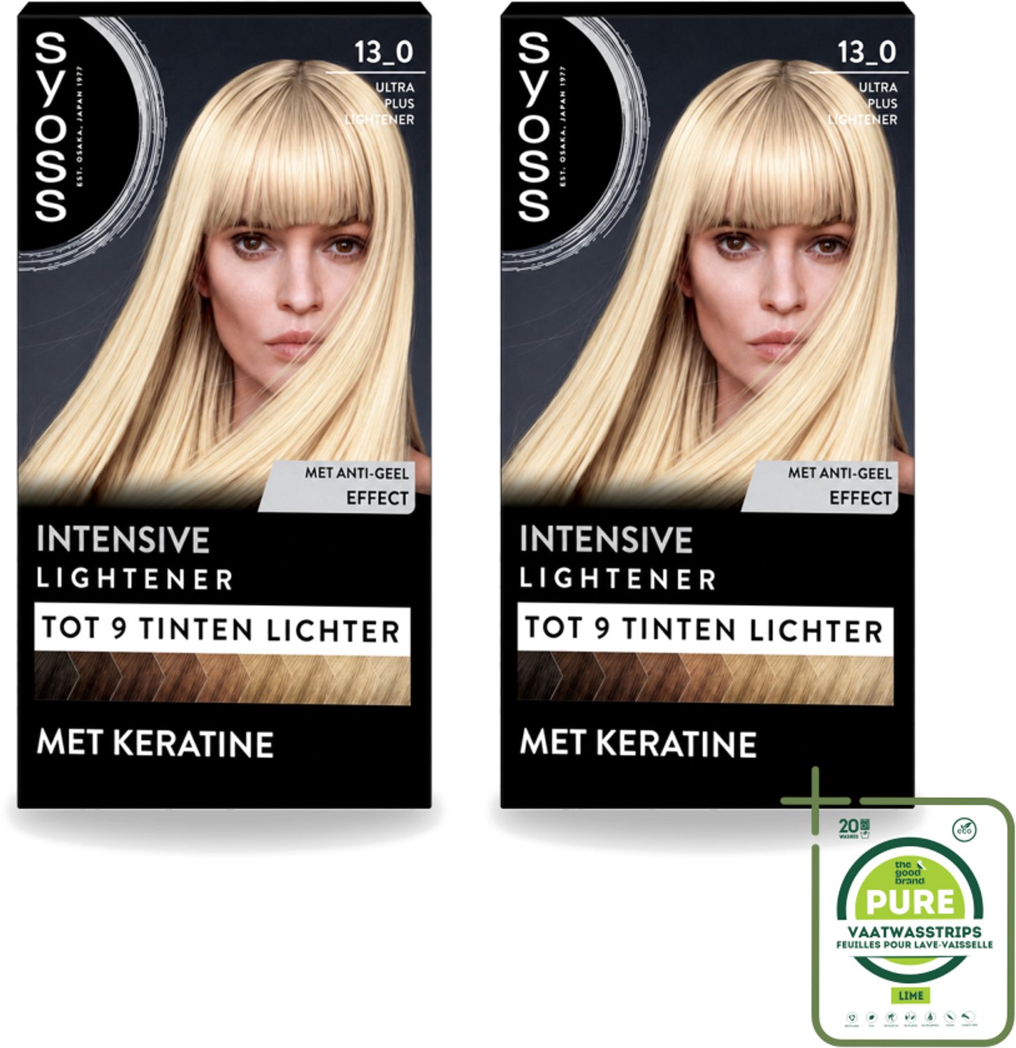 2 x SYOSS - Coloration 13-0 Ultra Plus Lightener - Haarverf - Grijsdekking - Vermindert Haarbreuk - Maximale Oplichting - Grootverpakking - Vaatwasstrips - Haarkleur - Oplichting - Grijsdekking - Keratine - Haarkleuring