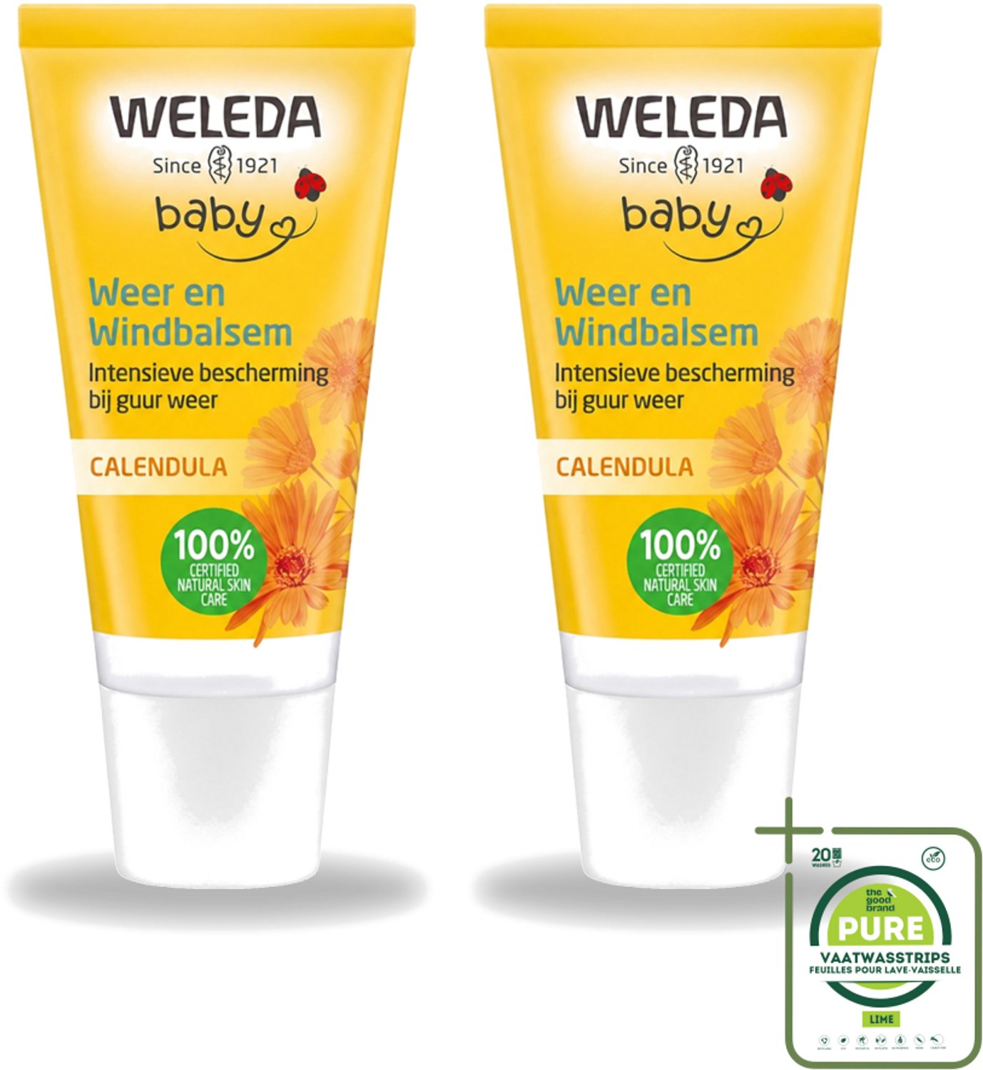 2 x WELEDA - Weer & Windbalsem - Baby & Kind Calendula - 30 ml - Grootverpakking - Babyhuid Beschermen - Winterbeschermende Balsem - Weersbeschermende Balsem - Gevoelige Huid - Calendula Balsem