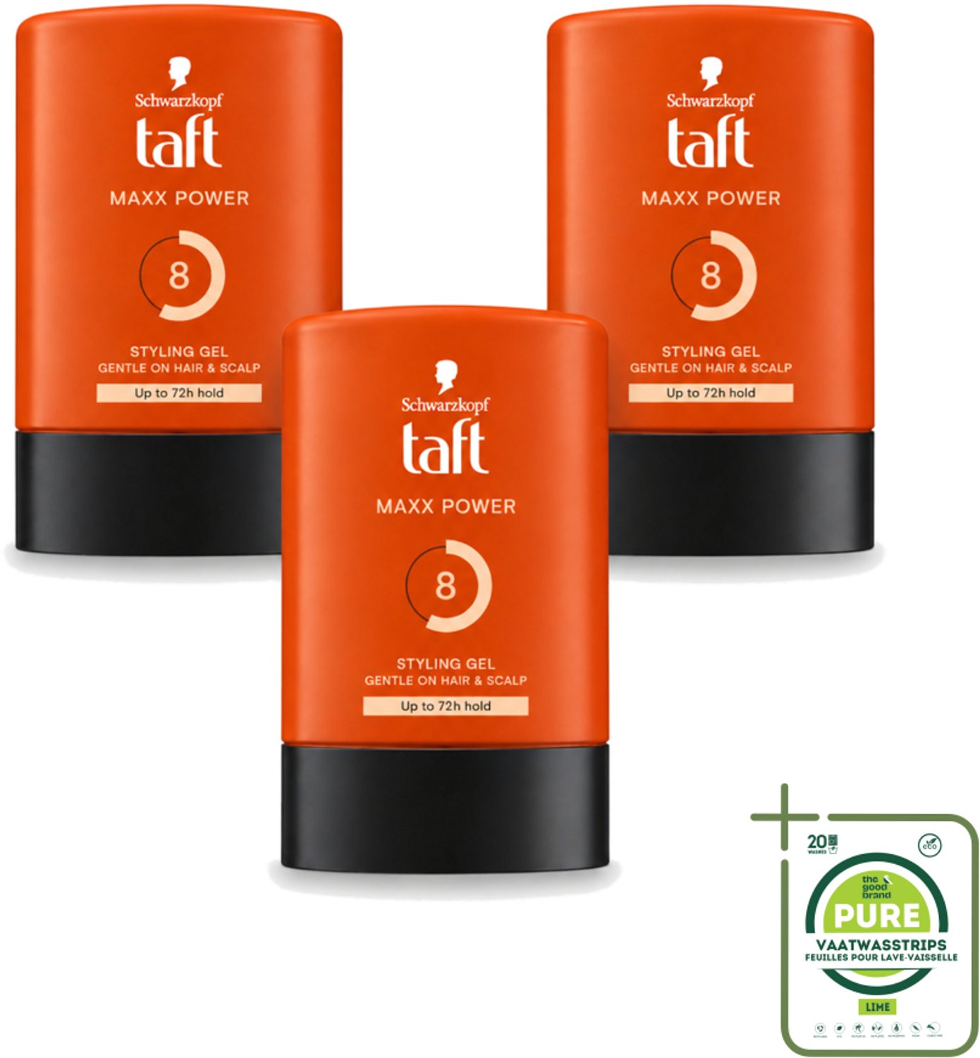3 x Taft - Maxx Power 8 - Styling Gel - Langdurige fixatie - 300 ml - Grootverpakking - Haarkleur - Haartypen - Haartypen - Haartypen - Haartypen