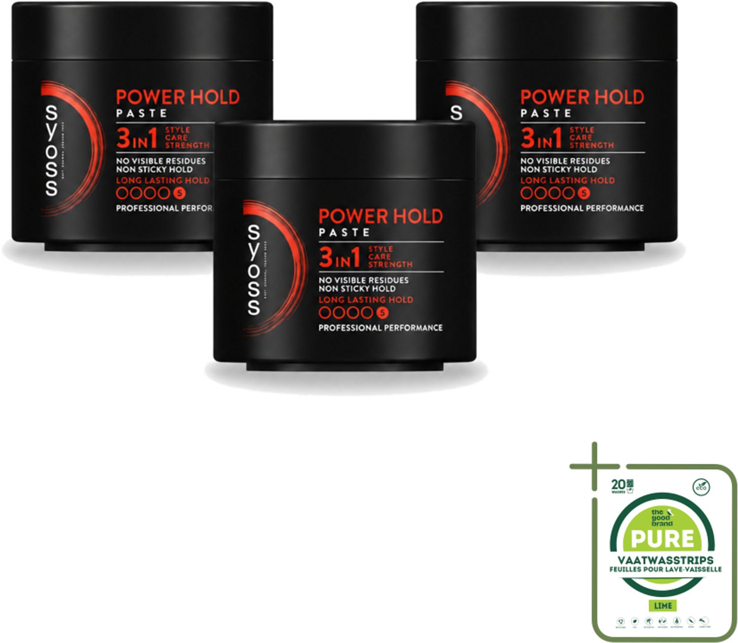 3 x SYOSS - Power hold 150 ml - Haarpaste - Sterke Fixatie - 150ml - Grootverpakking - Haarpaste - Krachtige Fixatie - Haartijden - Haartijden - Haartijden