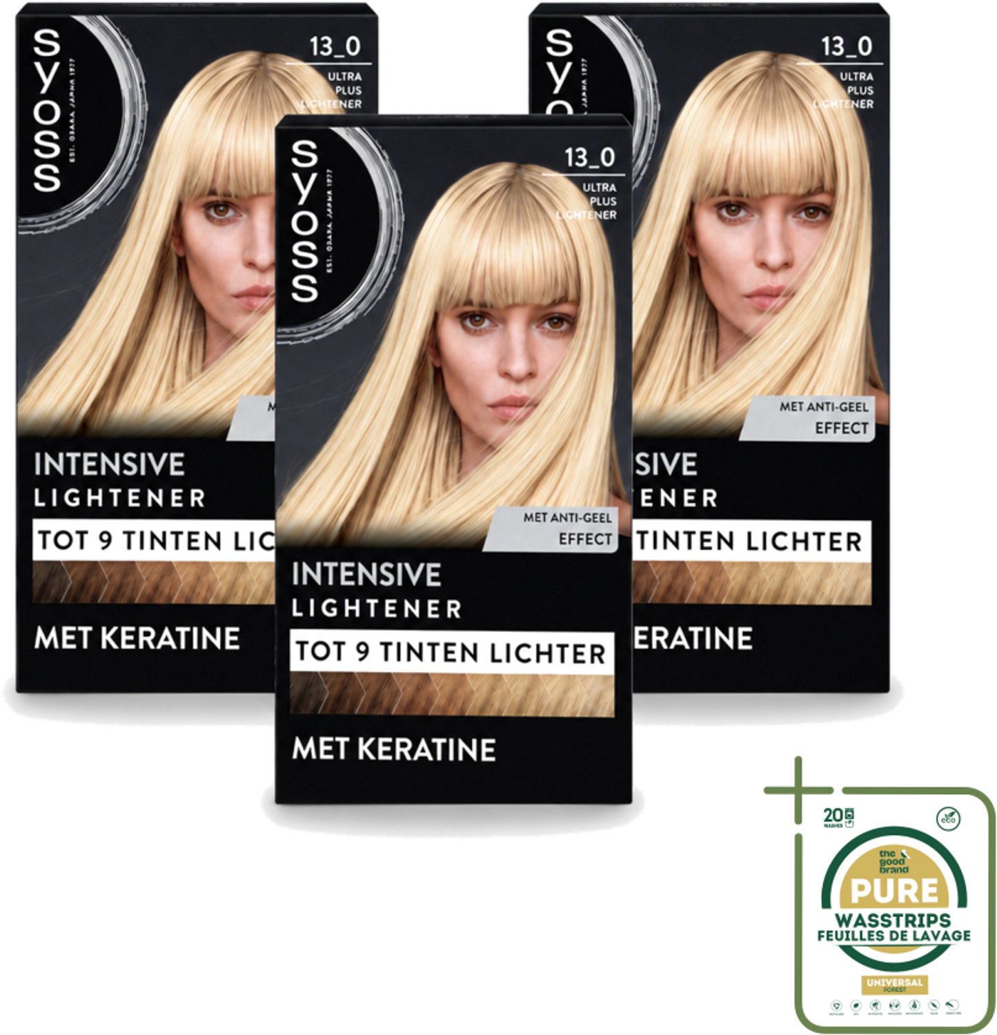3 x SYOSS - Coloration 13-0 Ultra Plus Lightener - Haarverf - Grijsdekking - Vermindert Haarbreuk - Maximale Oplichting - Wasstrips - Haarverf - Grijsdekking - Oplichting - Keratine - Haarverzorging