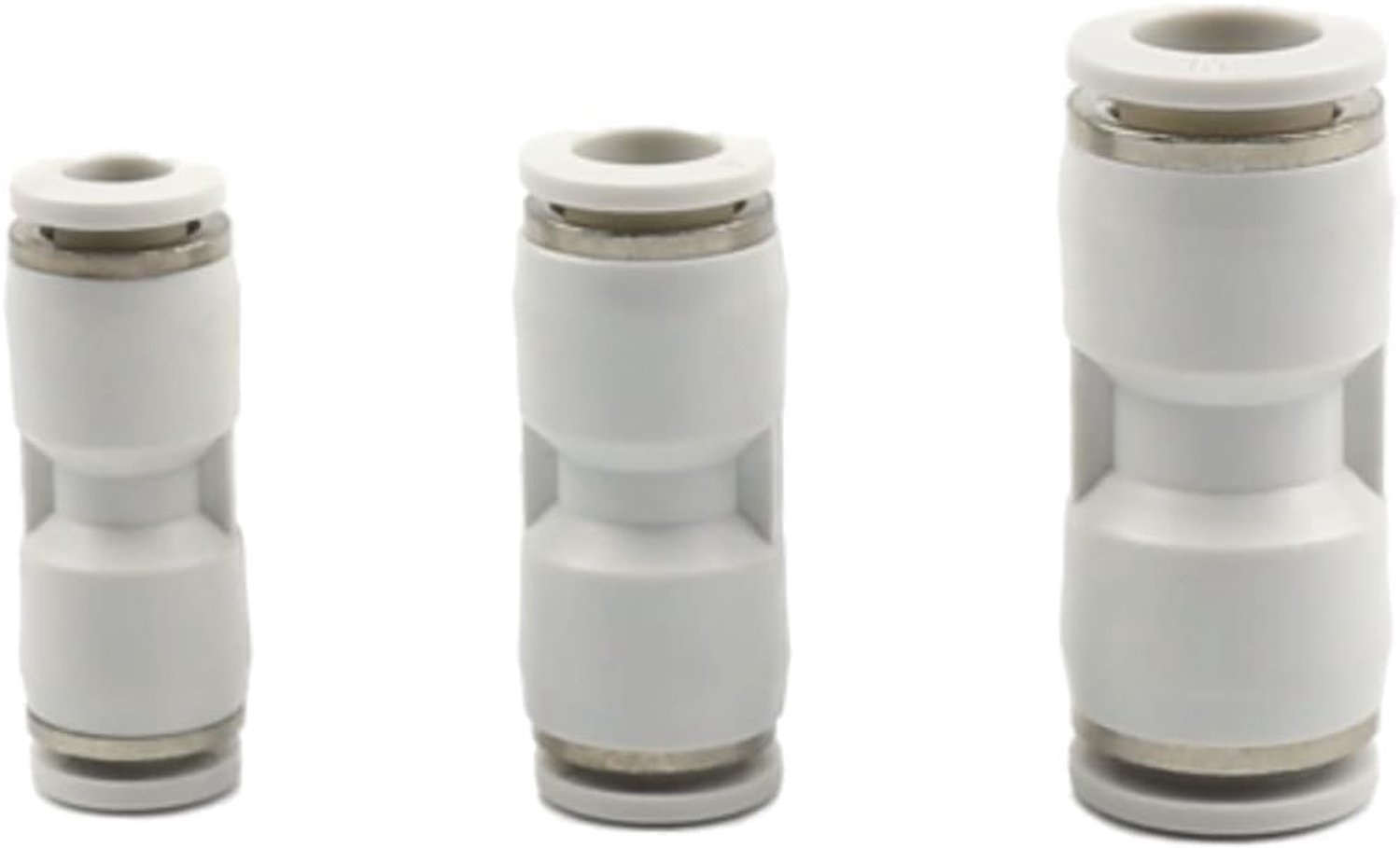 Pneumatische connectors, slangverbinders, set van 3 persluchtconnectoren, IQS, recht 4 mm, 6 mm, 8 mm, 10 mm, 12 mm, 14 mm, 16 mm (diameter 14 mm)