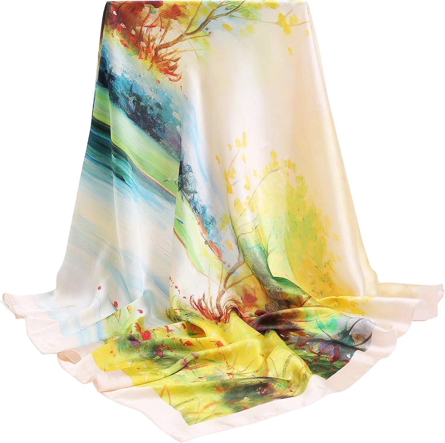 100% Mulberry Zijde Sjaal-Gedrukt of Effen Kleur 35 inch Vierkante Grote Zijde Haar Hoofd Wrap Sjaal Met Geschenkdoos Pakket