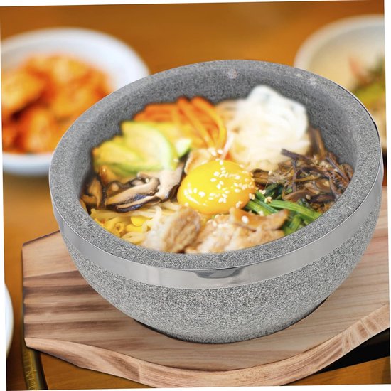 4 Stuks Koreaanse Steengoed Bibimbap Kom met Dienblad voor Gekookte Gerechten voor Open Handvriendelijk Ontwerp — afbeelding 2