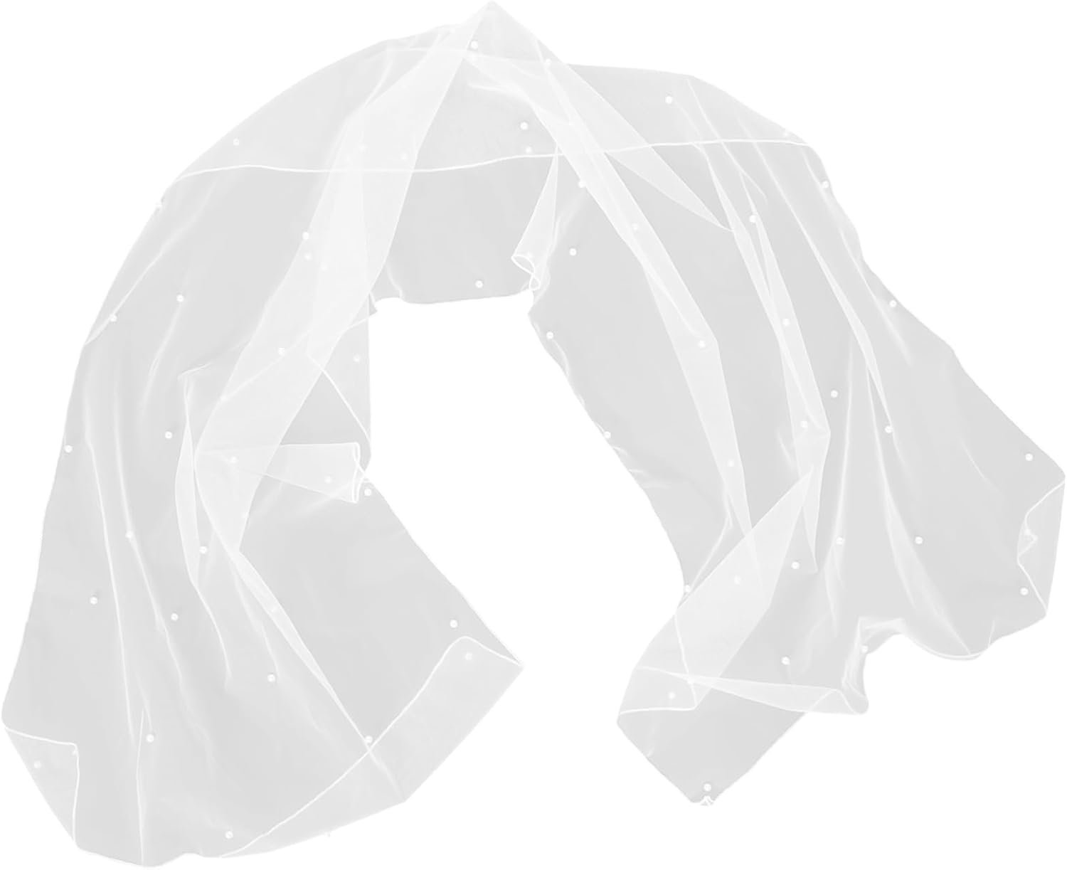 Witte Kunstparel Bruidsluier Elegante Lange Trouweel Voor Bruiden Lichtgewicht Ademend Geschikt Voor Diverse Gelegenheden Perfecte Accessoire Grote Dag