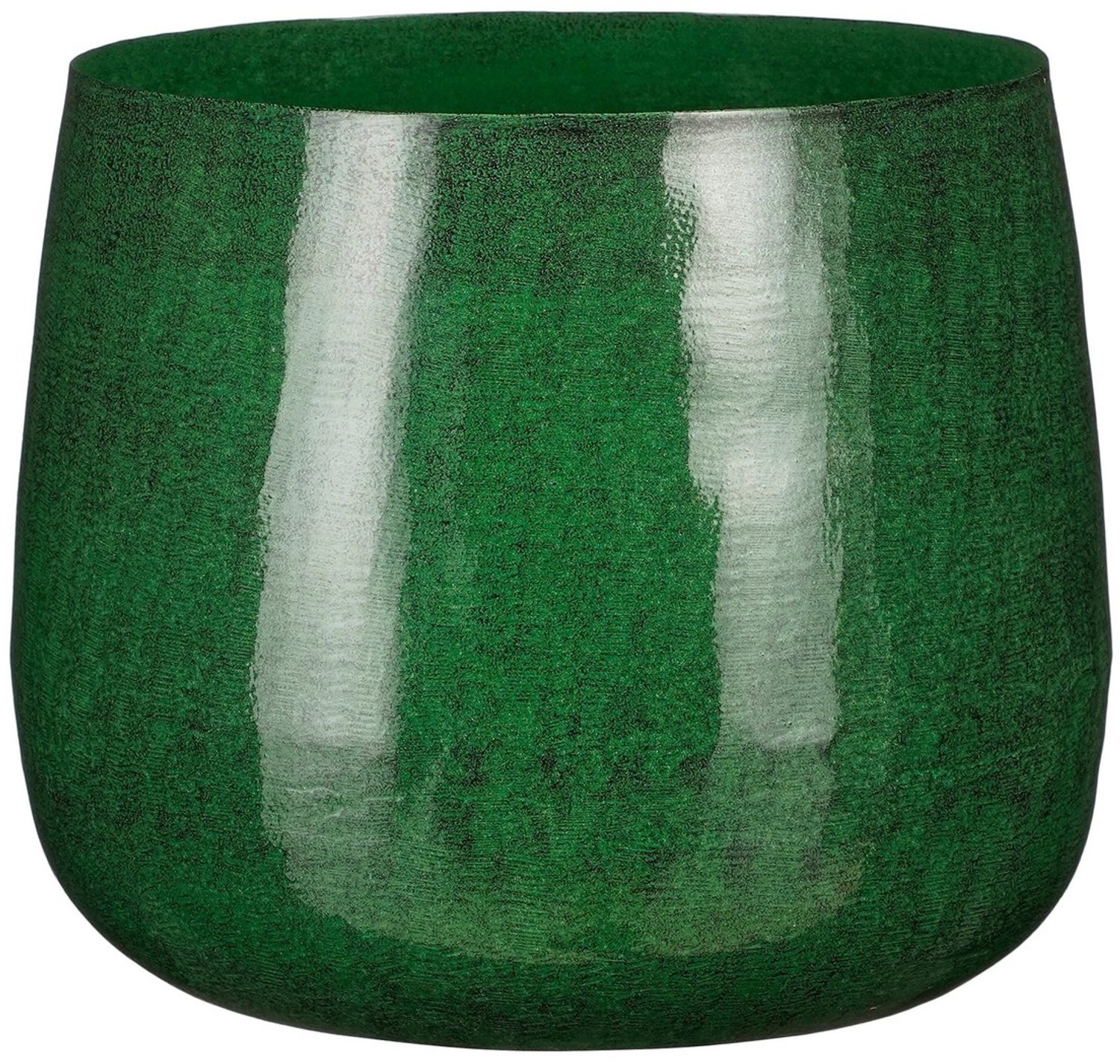 Mica Decorations Benson Bloempot - H22 x Ø24 cm - Metaal - Donkergroen