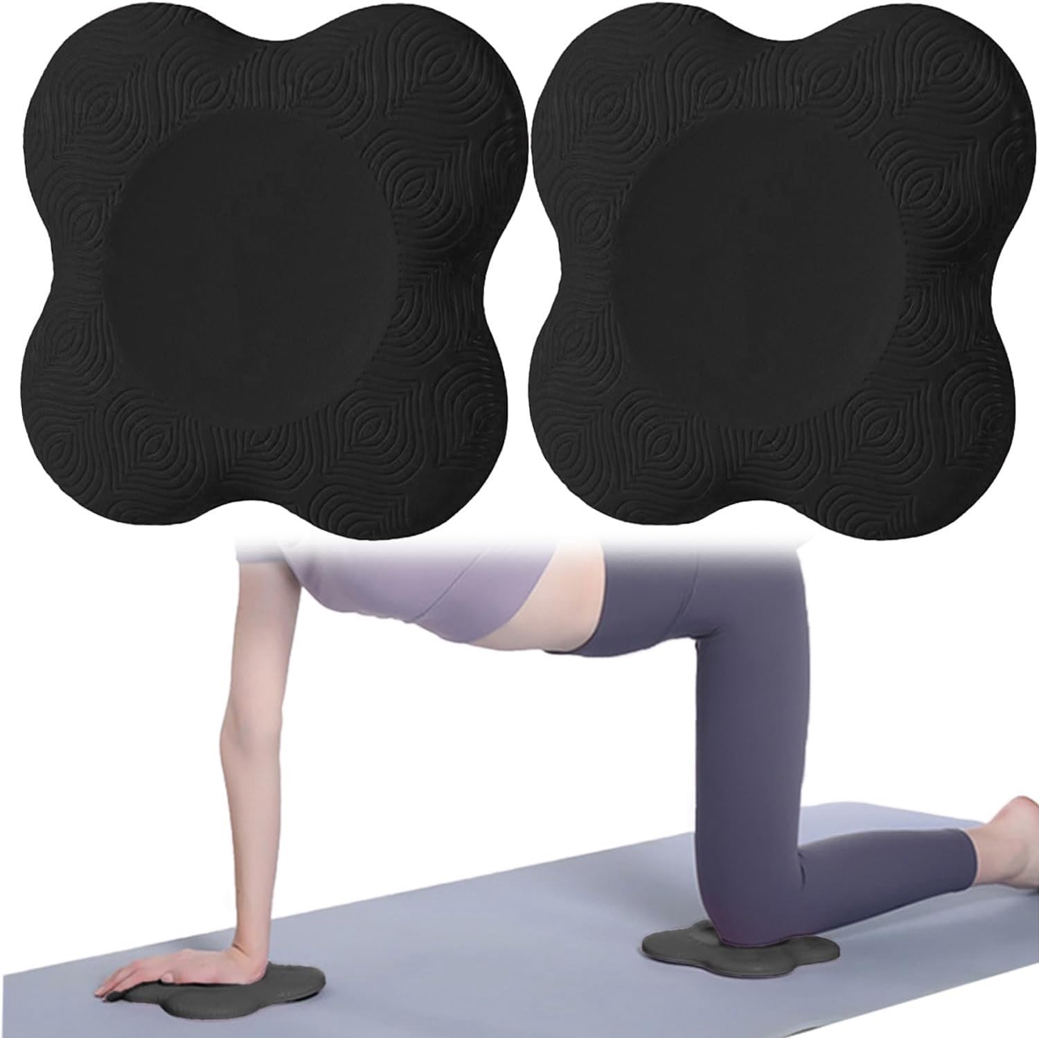 Set van 2 Yoga Knielappen, Antislip Kussens voor Knieën, Handen en Ellebogen, Duurzame Ondersteuning voor Oefeningen en Comfort tijdens Yoga