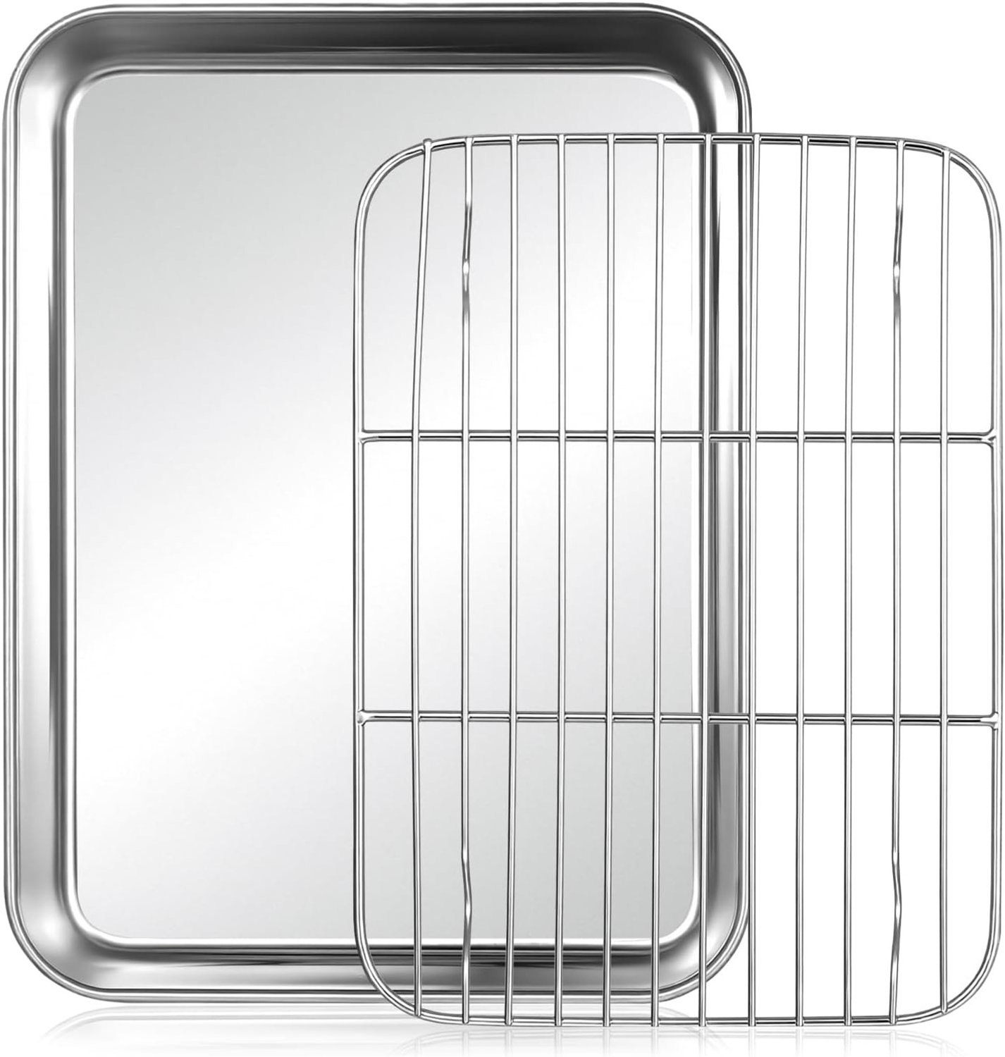 Duurzame RVS Bakplaat met Draadstandaard voor Diep Bakken en Koelen in de Oven, Keukenaccessoires