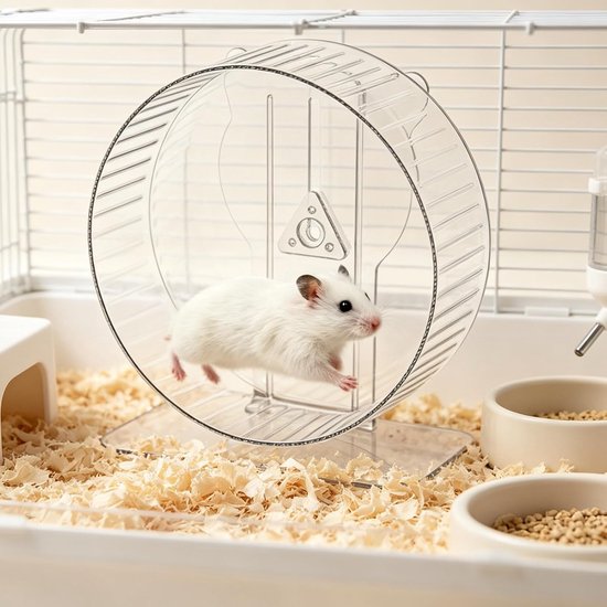 23,6 cm hamsterwiel: Silent hamsterwiel van transparant acryl, super stille hamster oefenwielen met in hoogte verstelbare standaard voor hamsters, gerbillen, chinchilla's en kleine dieren — afbeelding 4