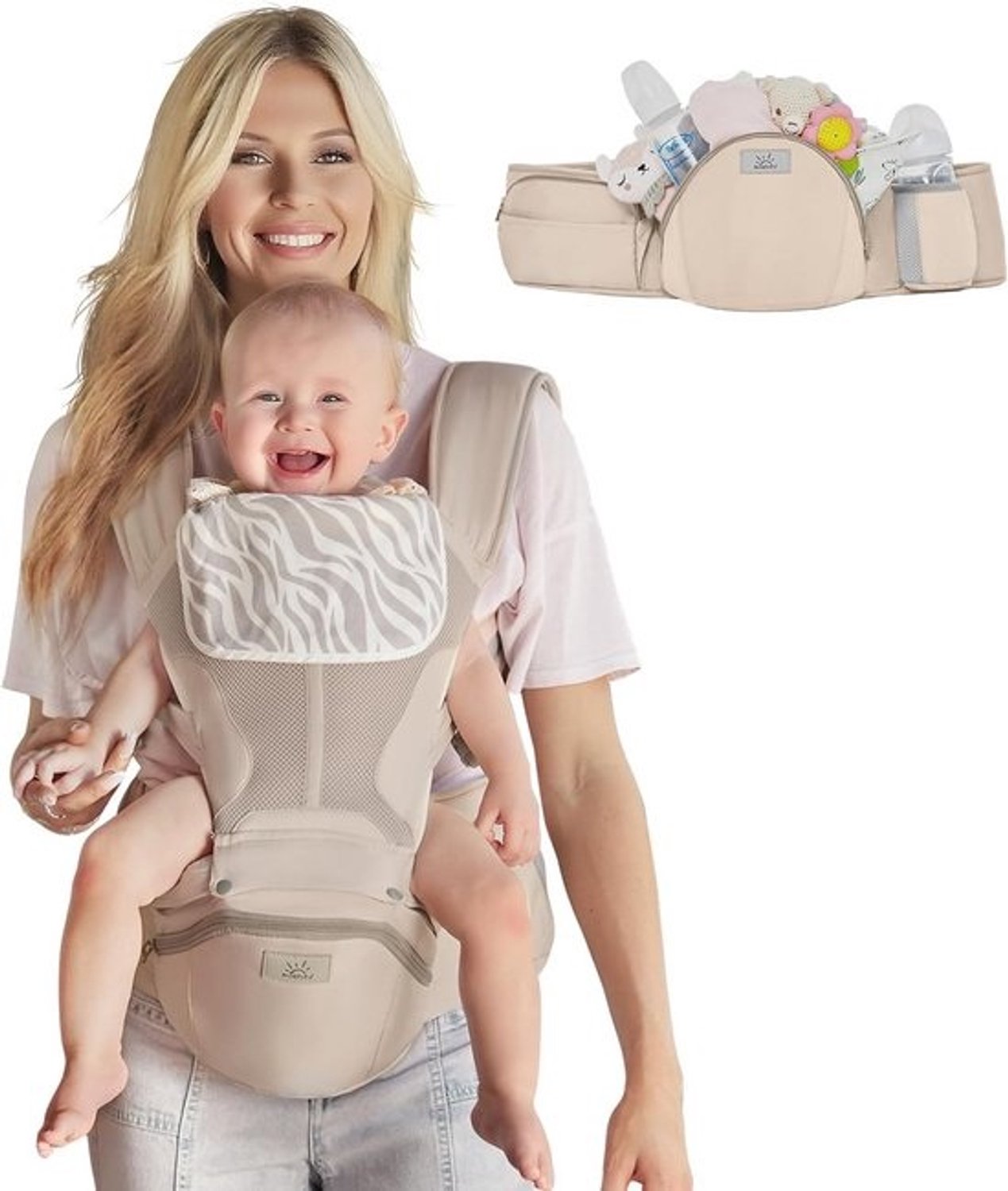 Ergonomische 6-in-1 draagzak - Met heupzitje - Voor baby's en peuters