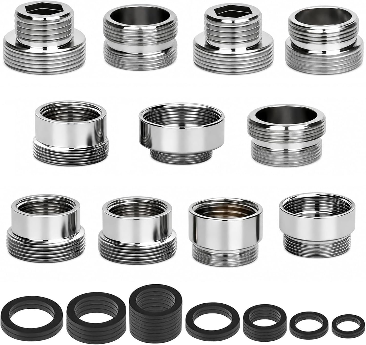 Kraanadapter set van 10 - dubbele schroefdraad - robuust en duurzaam - ideaal voor keuken en tuin - ShopVlot