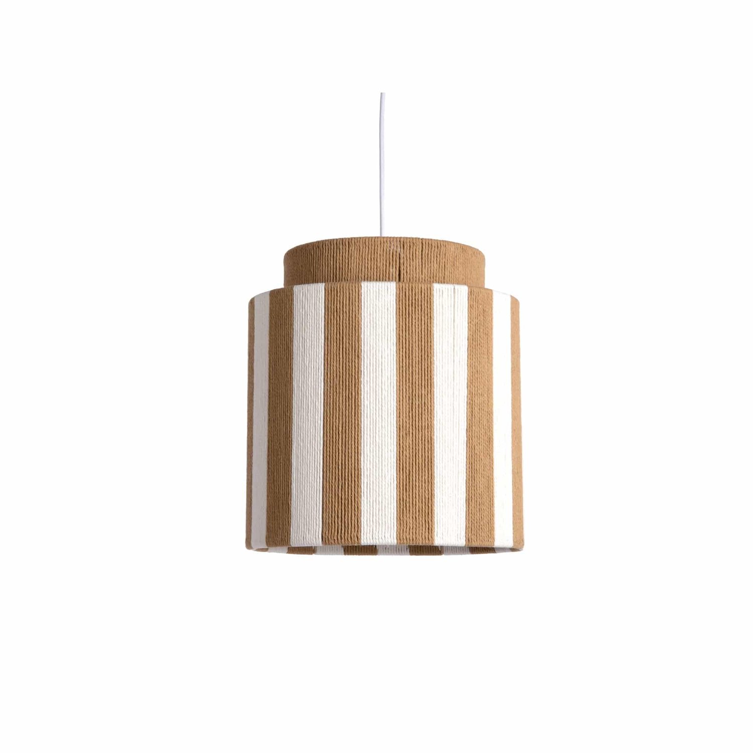 Leitmotiv Hanglamp Vienna Stripes - Naturel - 30x30x33cm - Scandinavisch - Hanglampen Eetkamer, Slaapkamer, Woonkamer