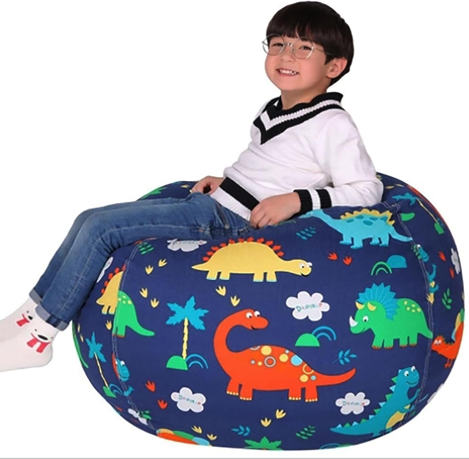 Zachte Pluche Opbergzak voor Speelgoed en Kussens - Ideaal voor Kinderen en Dieren - Ruimtebesparend en Comfortabel (Blauw)