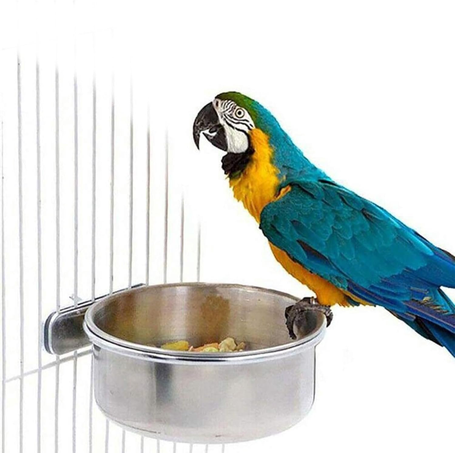 Pack of 4 Bird Feeders for Hanging, Stainless Steel Bird Bowl, Feeding Bowl, Water Bowl, Bird Cage Accessories, for - ShopVlot