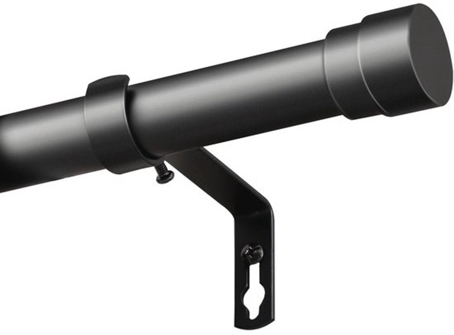 Verstelbare gordijnstang van 25 mm voor metalen ringen - 76 tot 349 cm - Ideaal voor de woonkamer en slaapkamer - Inclusief beugels en fittingset - Zwart