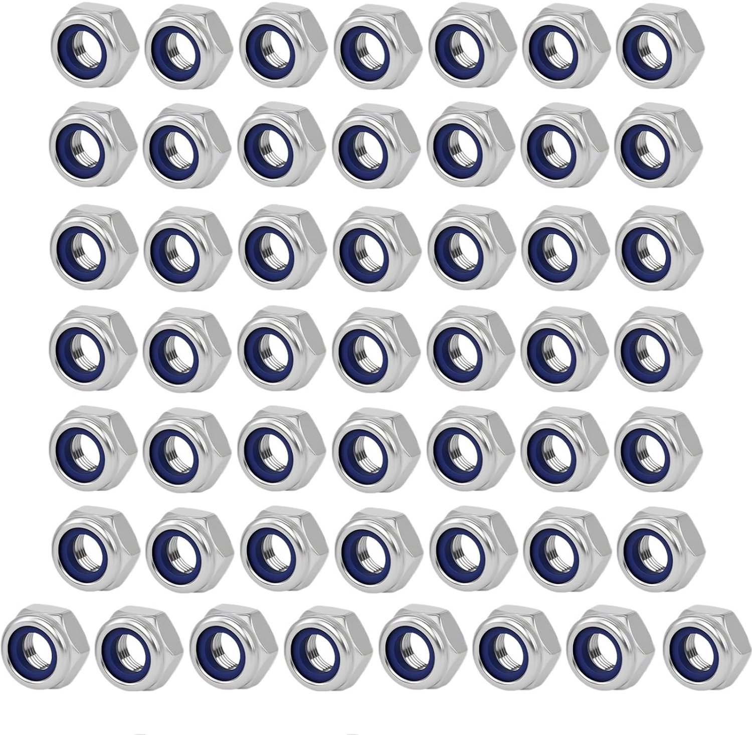 50pcs Metric Hex Nuts M3 Standard A2 V2A Nuts Lock Nuts Din985 Stainless Steel Self Locking Nuts Stop Nuts Screw Nuts - ShopVlot