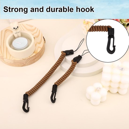 2 Stuks Afstandsmeterkoord (Lang+Kort), 8-40cm/15-75cm Intrekbaar Jacht Afstandsmeterkoord Polyester Latex Elastisch Koord voor Wandelen Klimmen en Vogels Kijken — afbeelding 4