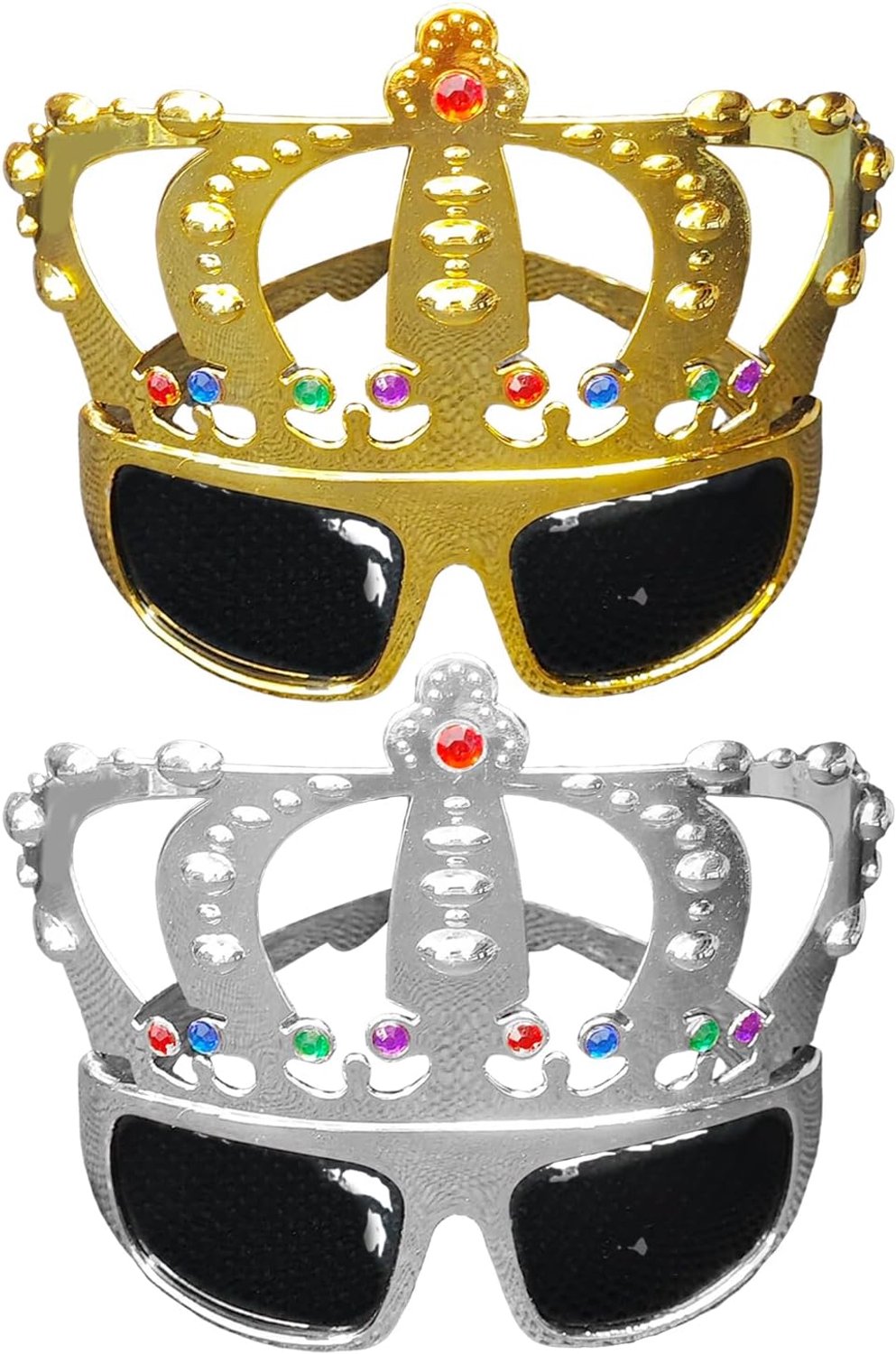 2 Paar Kroon Zonnebrillen, Grappige En Grappige Bril, Verjaardagsfeestdecoraties, Accessoires Voor Feestking, Foto -Rekwisieten.