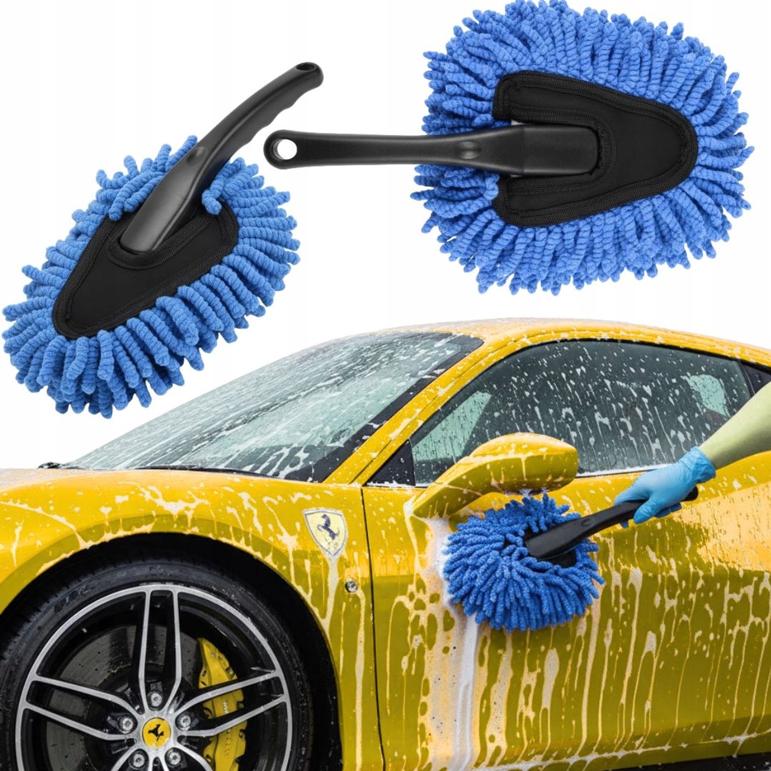 Auto Glas & Interieur Borstel met Handvat & Mini Borstel