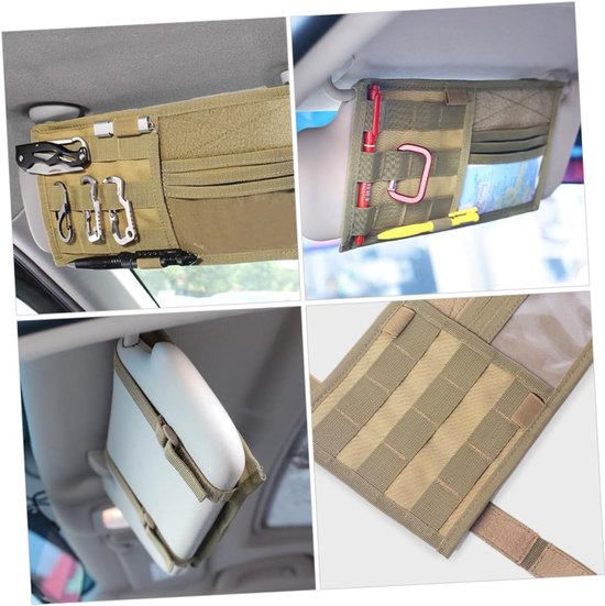 2stuks Auto Zonneklep Organizer Met Zonnebril Houder Ruimtelijke Oplossing Voor Kaarten Essentiële Items Voor Auto-organisatie Gemakkelijke Toegang — afbeelding 3