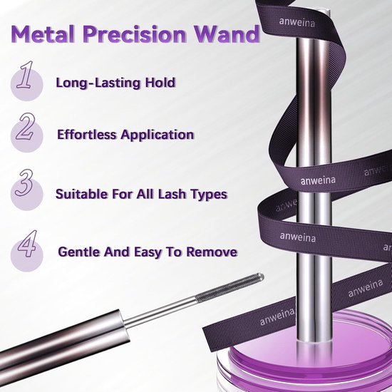 2 stuks Iron Eye Mascara, wasbare metalen mascara, 5D Curling Eyelash Iron Lascara, zwart, waterbestendig, met vezels voor meer lengte en volume, natuurlijk, niet smerend — afbeelding 3