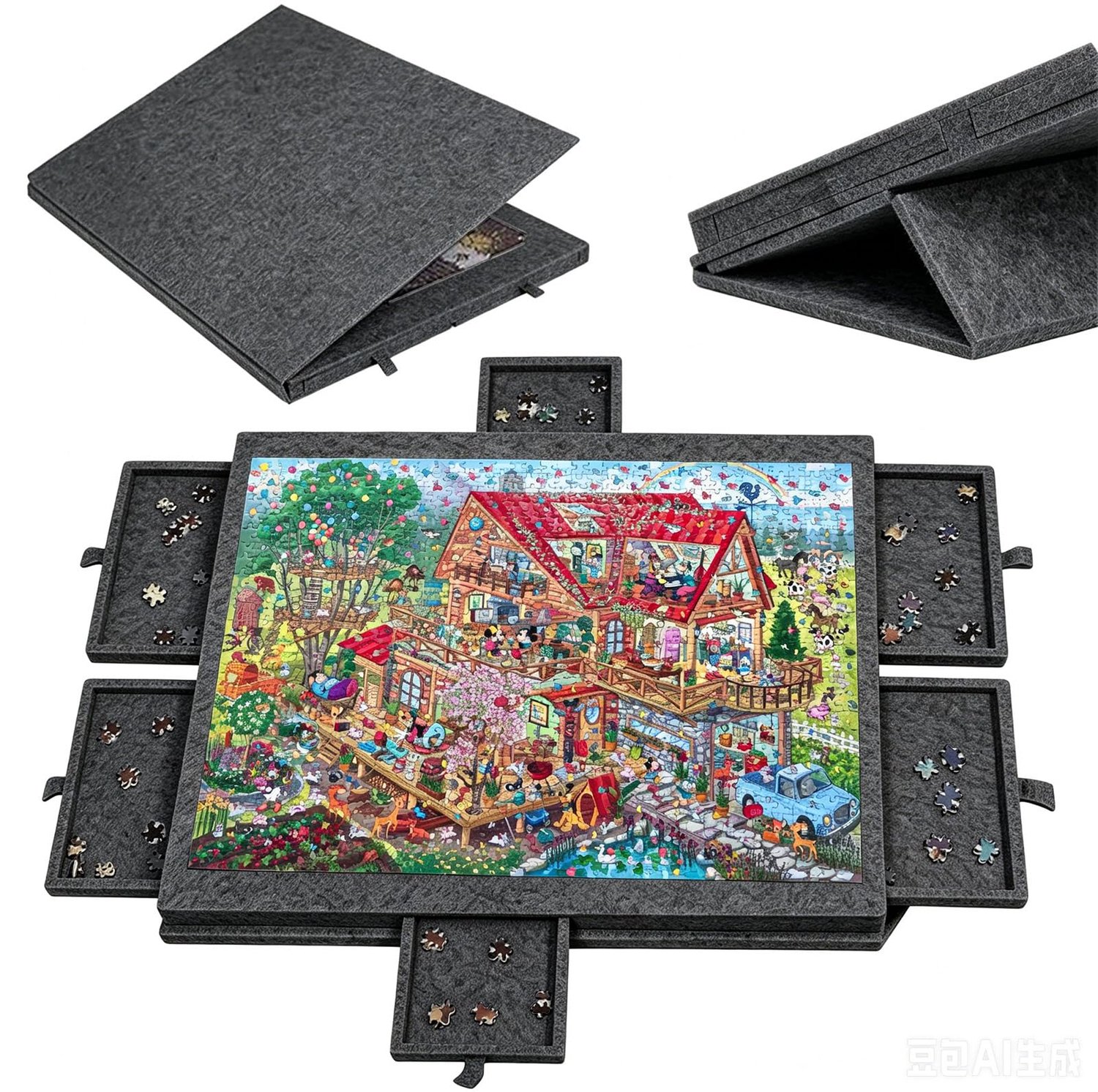 BOFITENG Puzzelplank met 6 laden, kantelbare puzzeltafel - ShopVlot