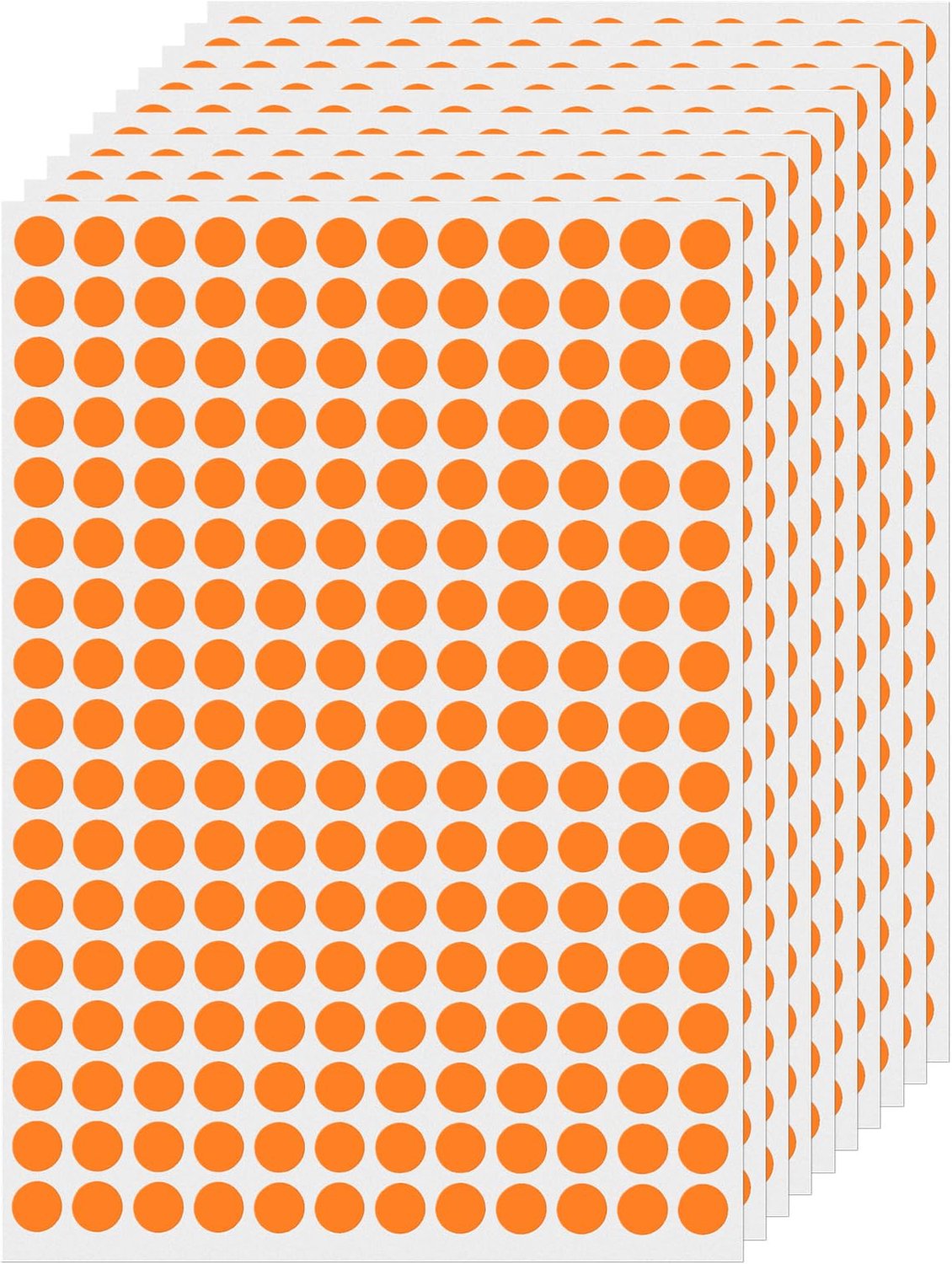 Ronde etiketten 10 mm - oranje vinyl - waterdicht - zelfklevend voor thuis en kantoor - ShopVlot