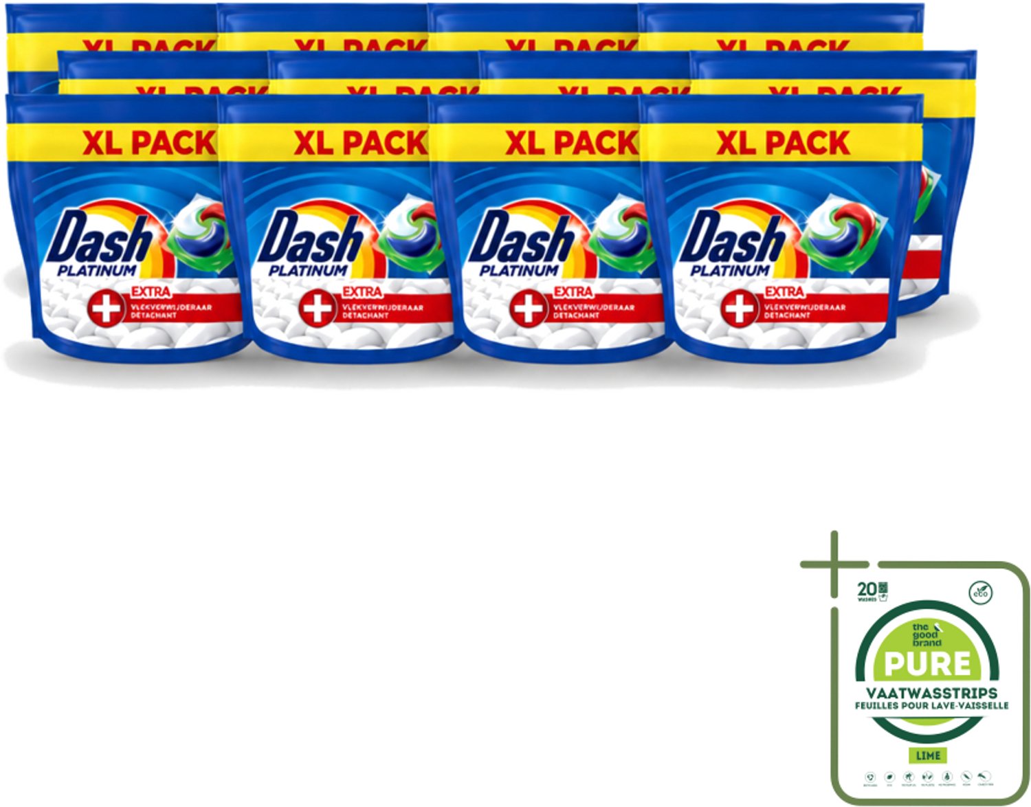 12 x Dash – Wasmiddelcapsules – 4in1 Pods + Extra Vlekkenverwijderaar – 35 capsules - Grootverpakking - Vaatwasstrips - Wasmiddel - Vlekverwijdering - Wasmachine - Wasmiddel Pod - Krachtige Reiniging