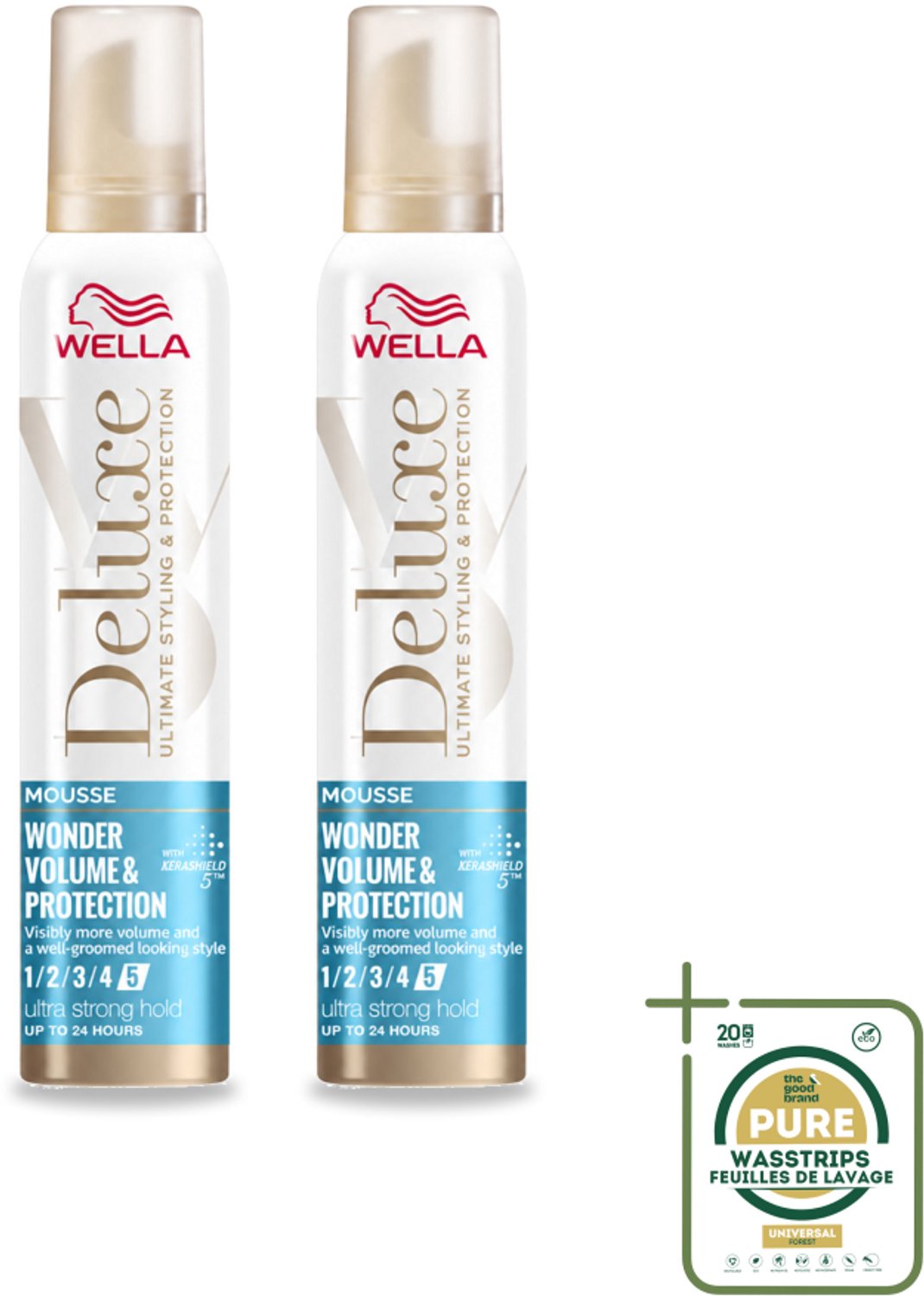 2 x Wella – Deluxe Volume & Protection – Haarmousse – 200 ml - Wasstrips - Haarmousse - Volume - Haarbescherming - Anti-pluis - Haarverzorging