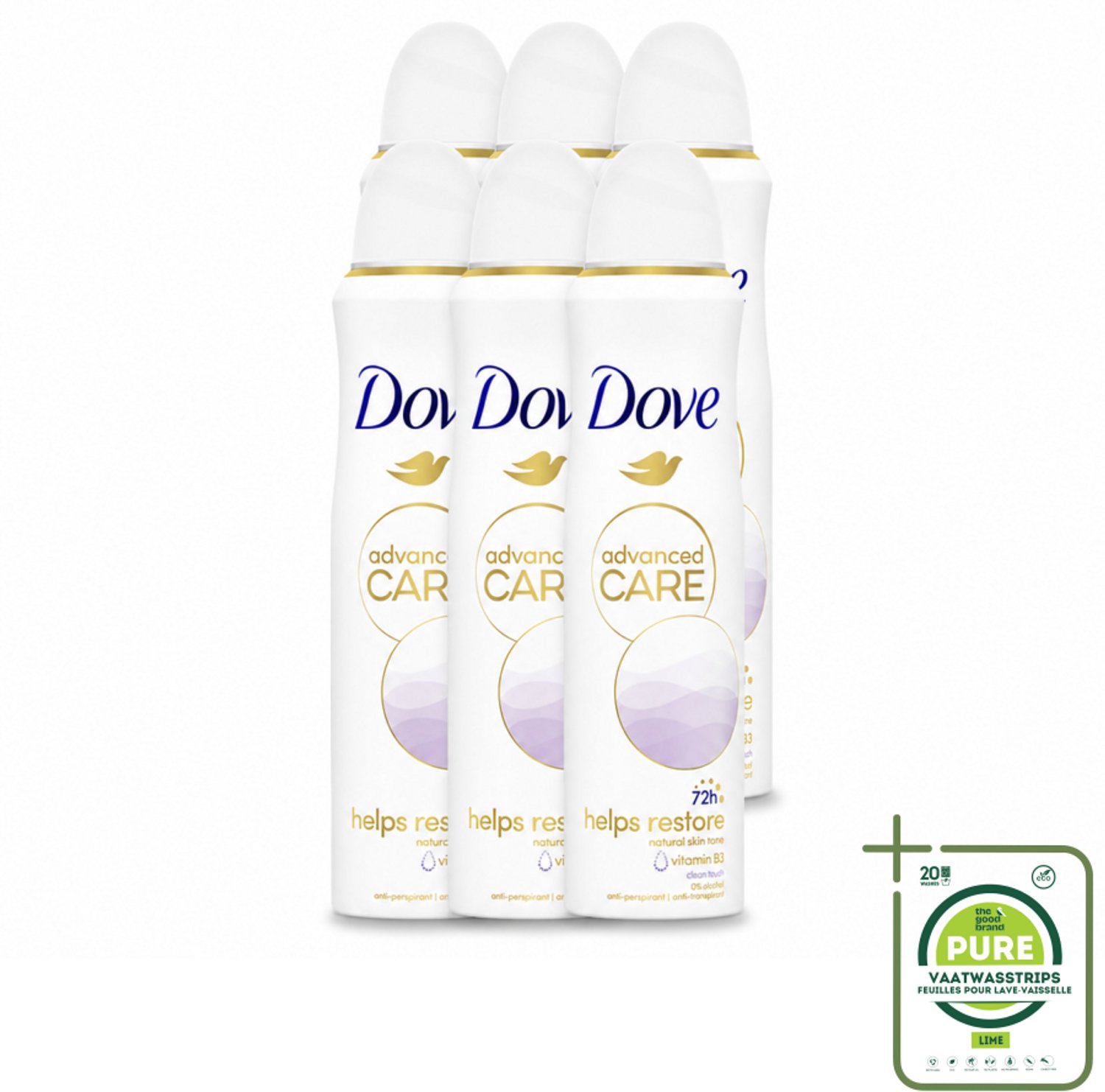 6 x Dove – Deodorant Spray – Clean Touch – 150 ml - Grootverpakking - Anti-transpirant - Deodorant Spray - Zweetbestendig - Geurbestendig - Huidverzorgend