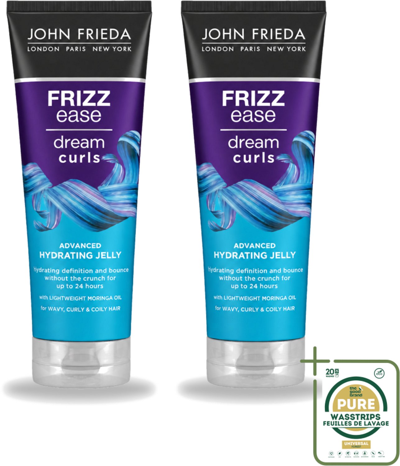 2 x John Frieda – Haarverzorging – Dream Curls Advanced Hydrating Jelly – Intens hydraterend – 200 ml - Krullen - Golven - Haarverzorging - Hydratatie - Pluiscontrole