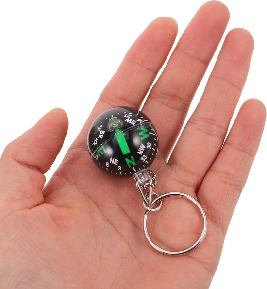 10 Stuks Delige Compacte Outdoor Kompasbol Sleutelhanger Draagbare Navigatie Gadget met Robuuste Constructie voor Kamperen Wandelen Reizen Geïntegreerde Sleutelbeheer Stijlvol — afbeelding 5