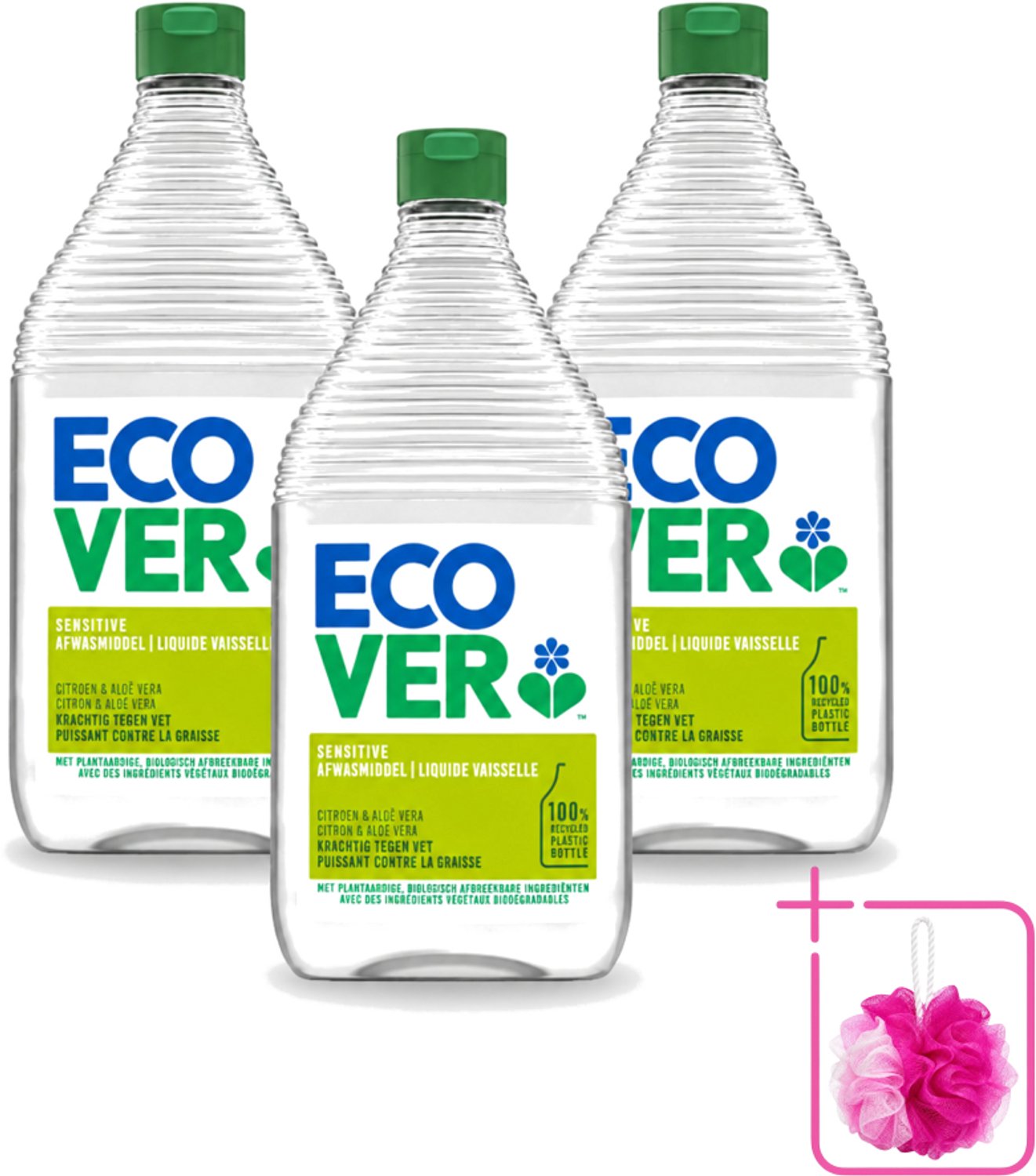 3 x Ecover - Afwasmiddel - Citroen & Aloë Vera - 950 ml - Bulkverpakking - Afwasmiddel citroen aloë vera - Natuurlijk afwasmiddel