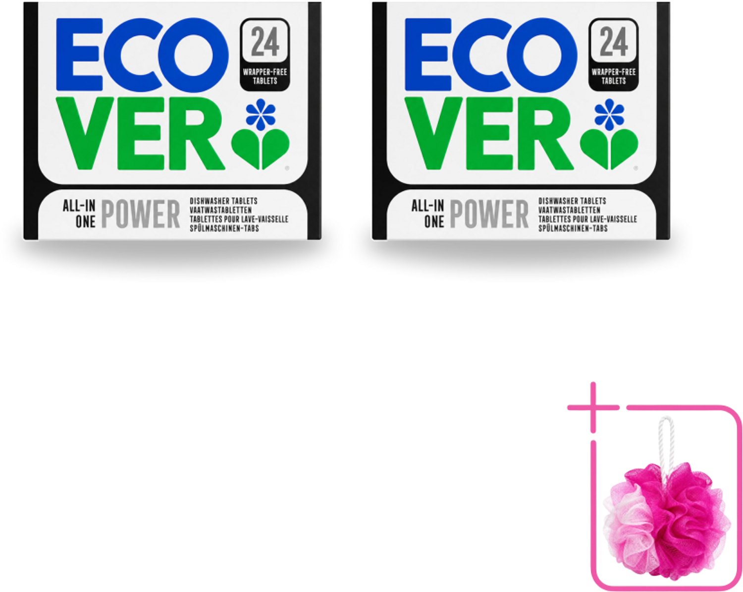 2 x Ecover - Vaatwastabletten All-in-One Power - 24 Tabs - Bulkverpakking - Vaatwastabletten - Schoonmaken