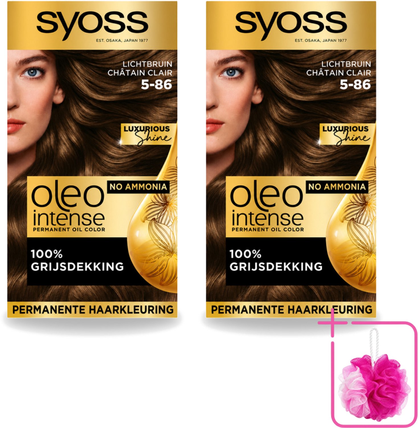 2 x SYOSS - Oleo Intense 5-86 - Haarverf - Permanente Haarkleuring - Lichtbruin - Langdurige Kleur - Bulkverpakking - Haarkleuring - Douchemop - Olie-geactiveerde kleur