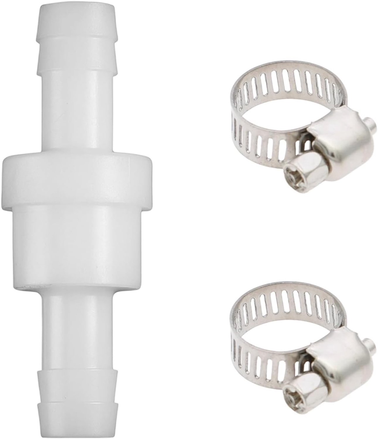 Controleklep 10 mm met 2 slangklemmen – Terugslagklep voor wasmachine en droger – Geschikt voor water, gas en lucht – Betrouwbare terugslagbeveiliging 10 mm