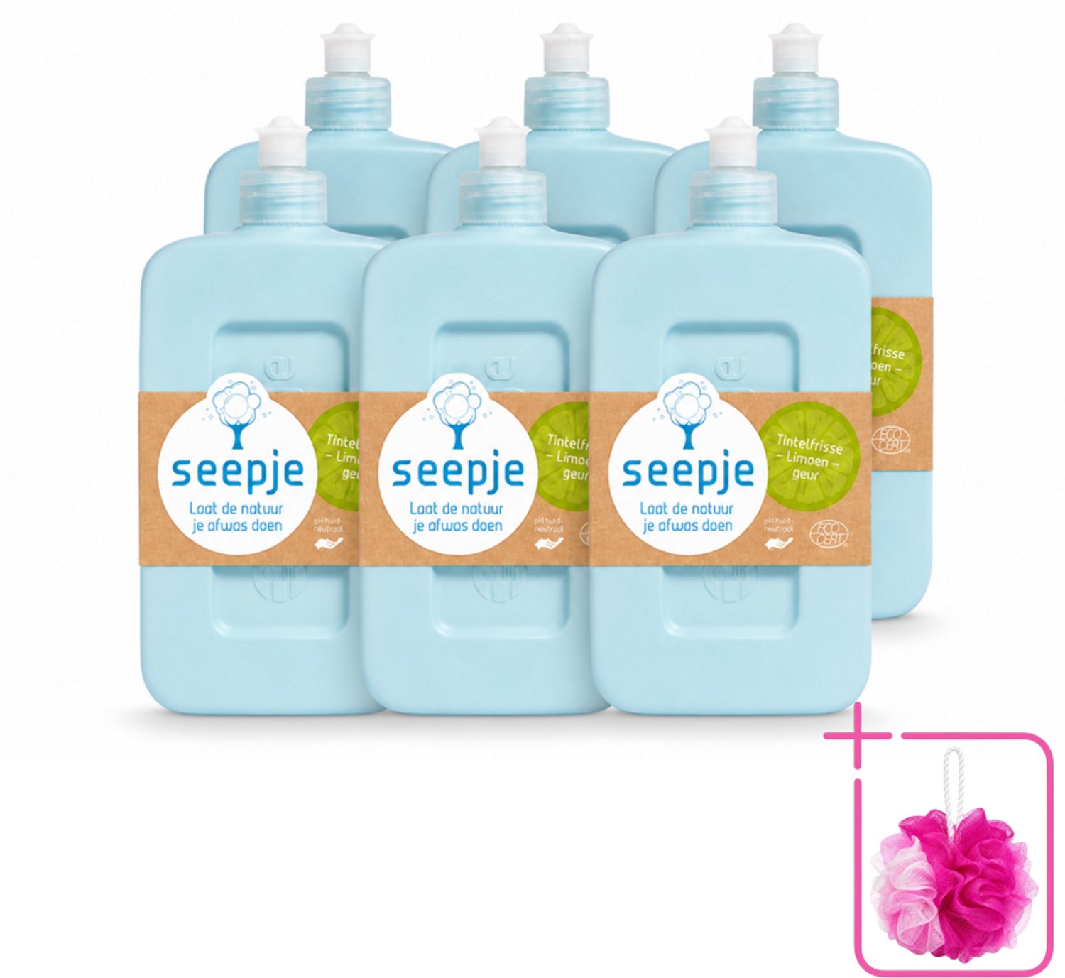 6 x Seepje - Afwasmiddel - Milieuvriendelijk - Tintelfrisse Limoen Geur - 500 ml - Bulkverpakking - Afwasmiddel - Douchemop - Milieuvriendelijk