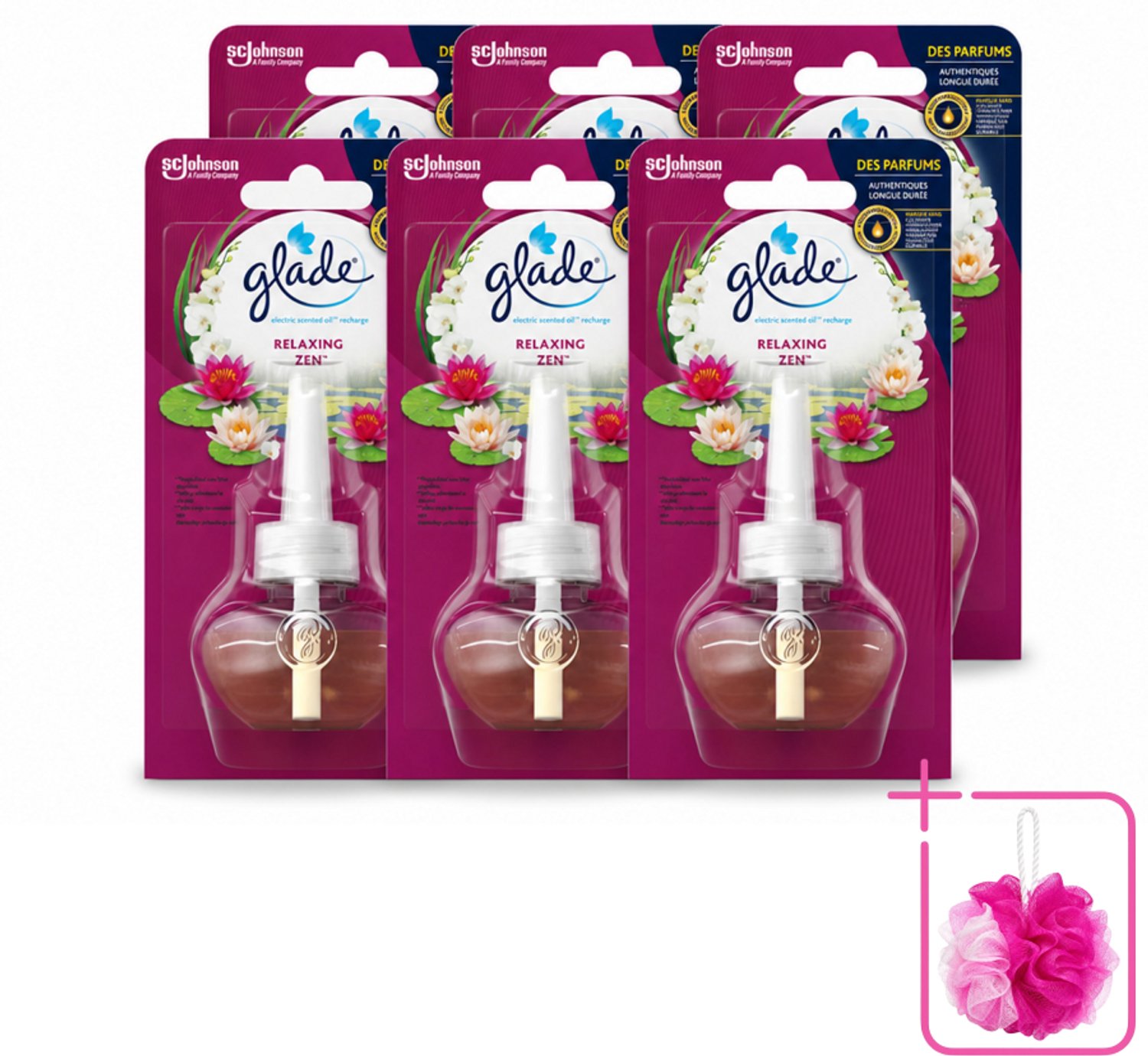6 x Glade - Navulling Elektrische Olie - Relaxing Zen - Zonder Houder - Bulkverpakking - Ontspanning - Douchemop - Geur