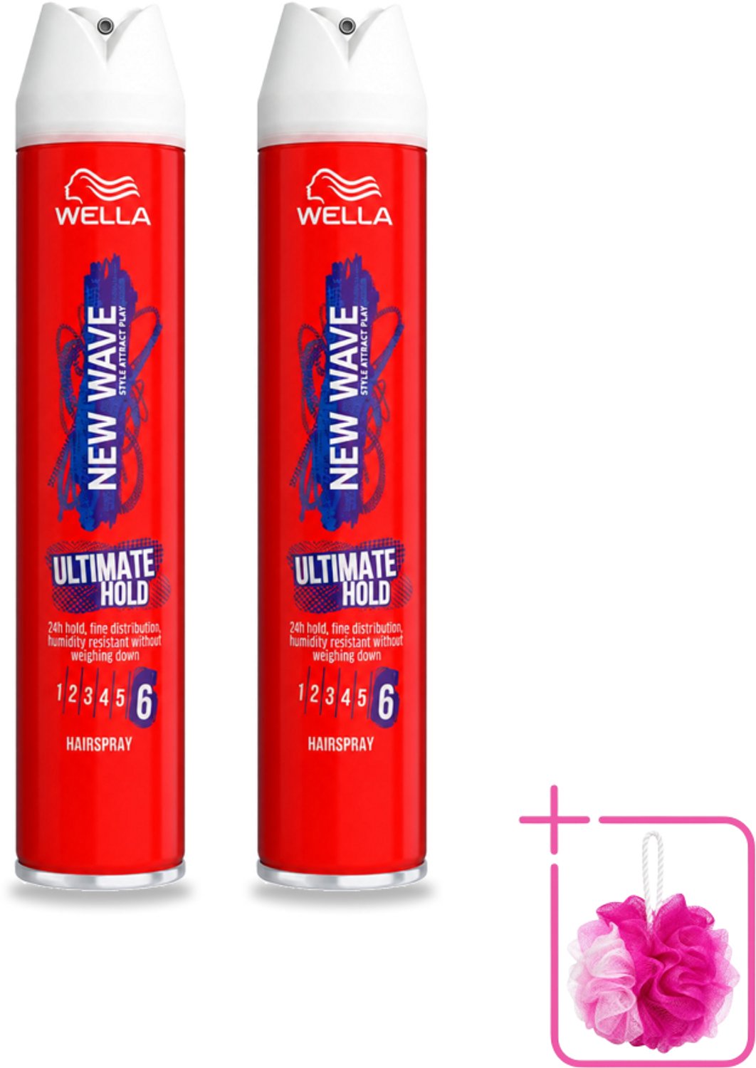 2 x Wella – New Wave Ultimate Hold – Haarspray – 400 ml - Bulkverpakking - Haarspray - Douchemop - Fixatiespray