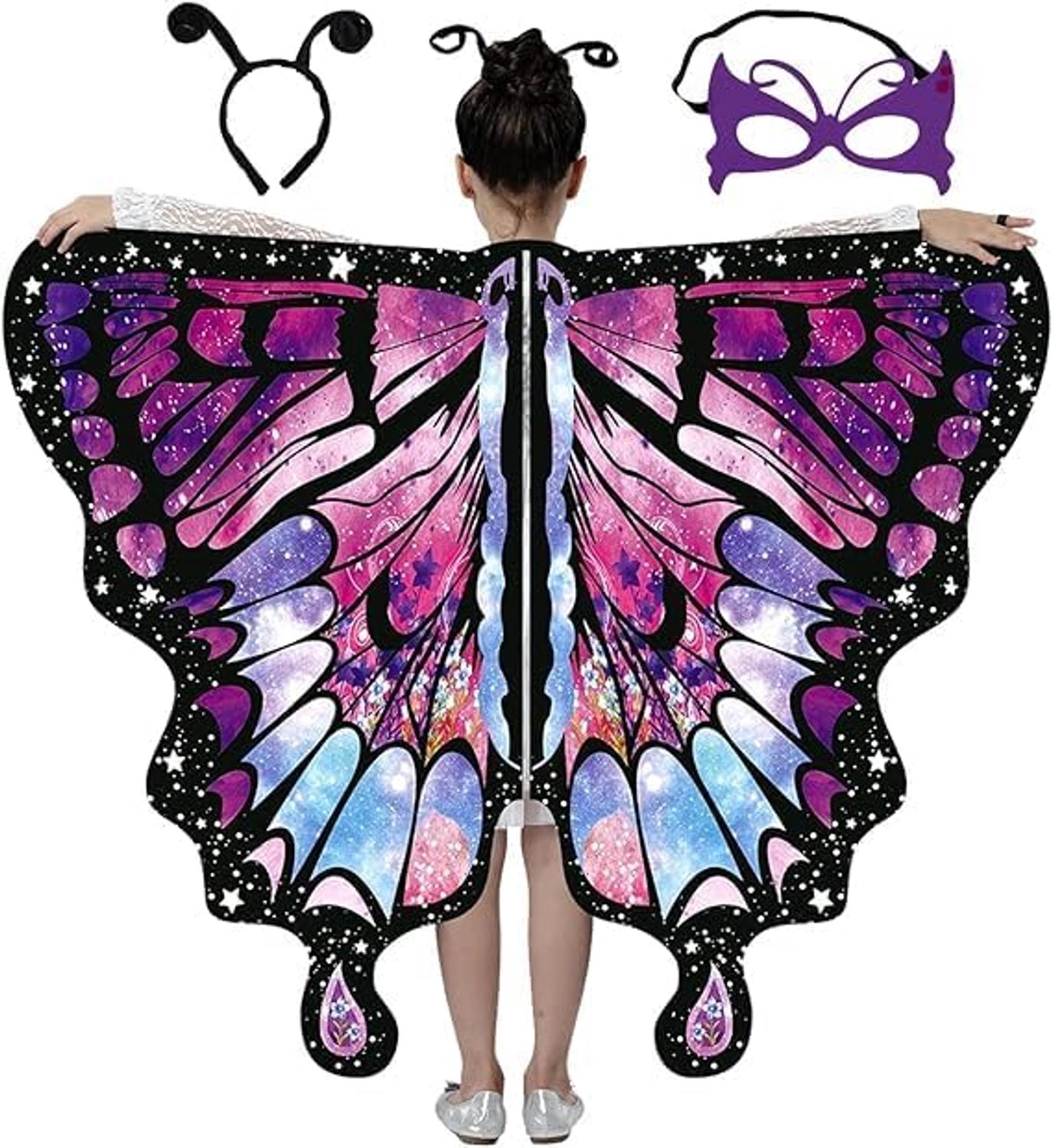 Vlindervleugels voor meisjes, vlinderkostuum voor meisjes, cape vlinder meisjes, cape vlindervleugels voor carnaval, Halloween